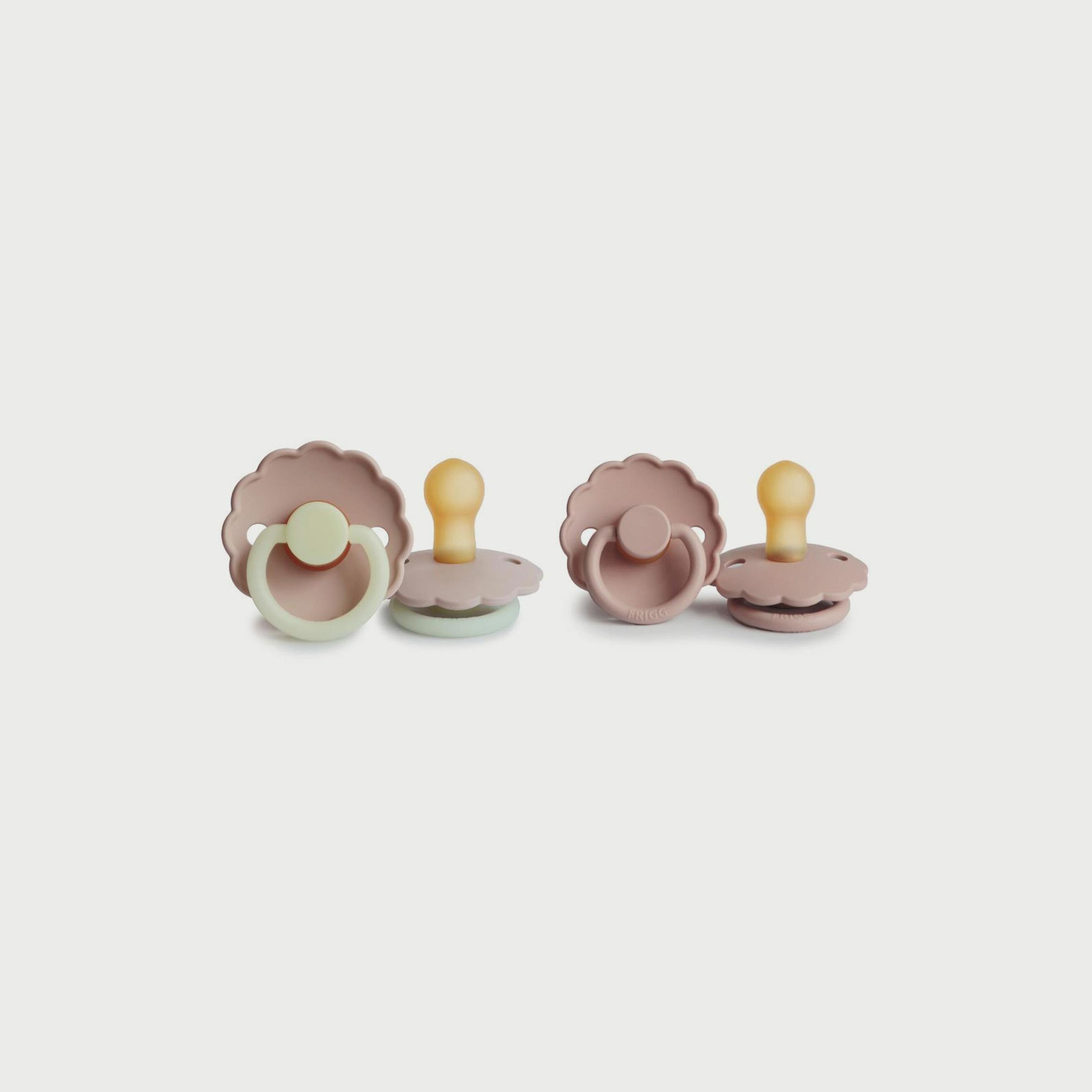 Frigg Daisy Latex Baby Pacifier (0-6M), Pack Of 2, Blush Night/Blush , Size 1-baby-feeding-pacifiers-image-1