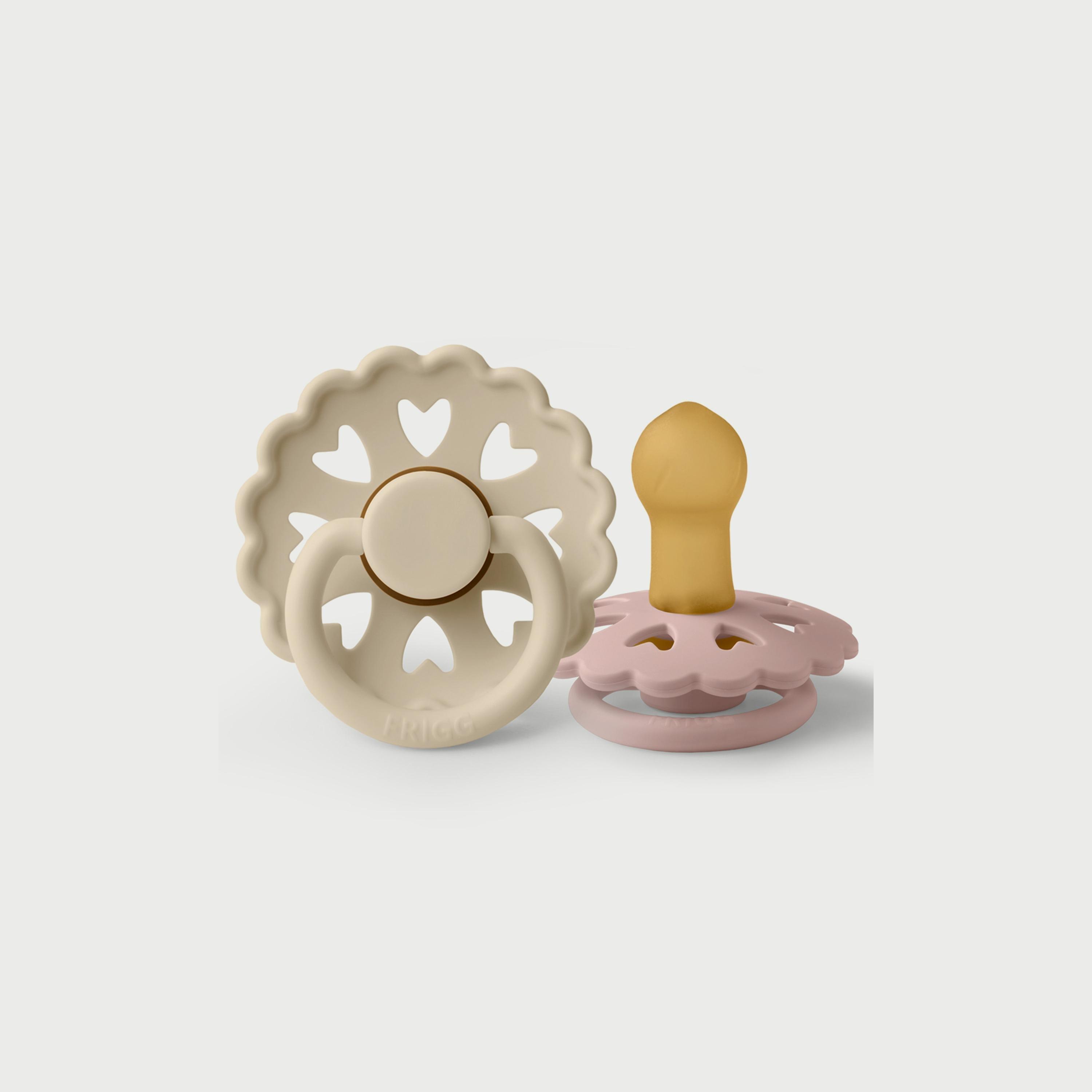 Frigg Fairytale Latex Baby Pacifier (0-6M), Pack Of 2, Cream/Blush , Size 1-baby-feeding-pacifiers-image-1