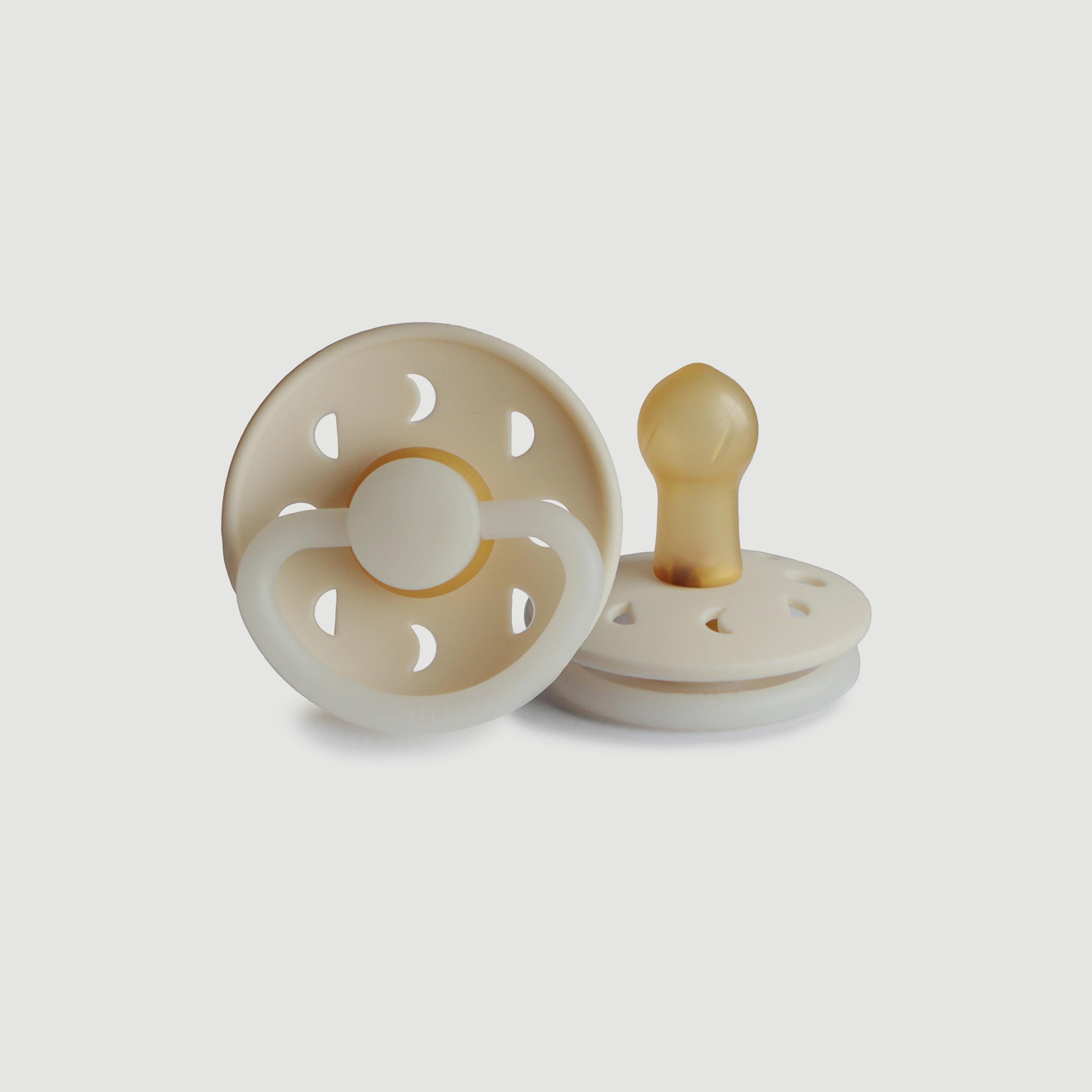 لهاية أطفال مون فيز لاتكس من فريج (0-6 شهور)، كريم ليلي، مقاس 1-baby-feeding-pacifiers-image-1