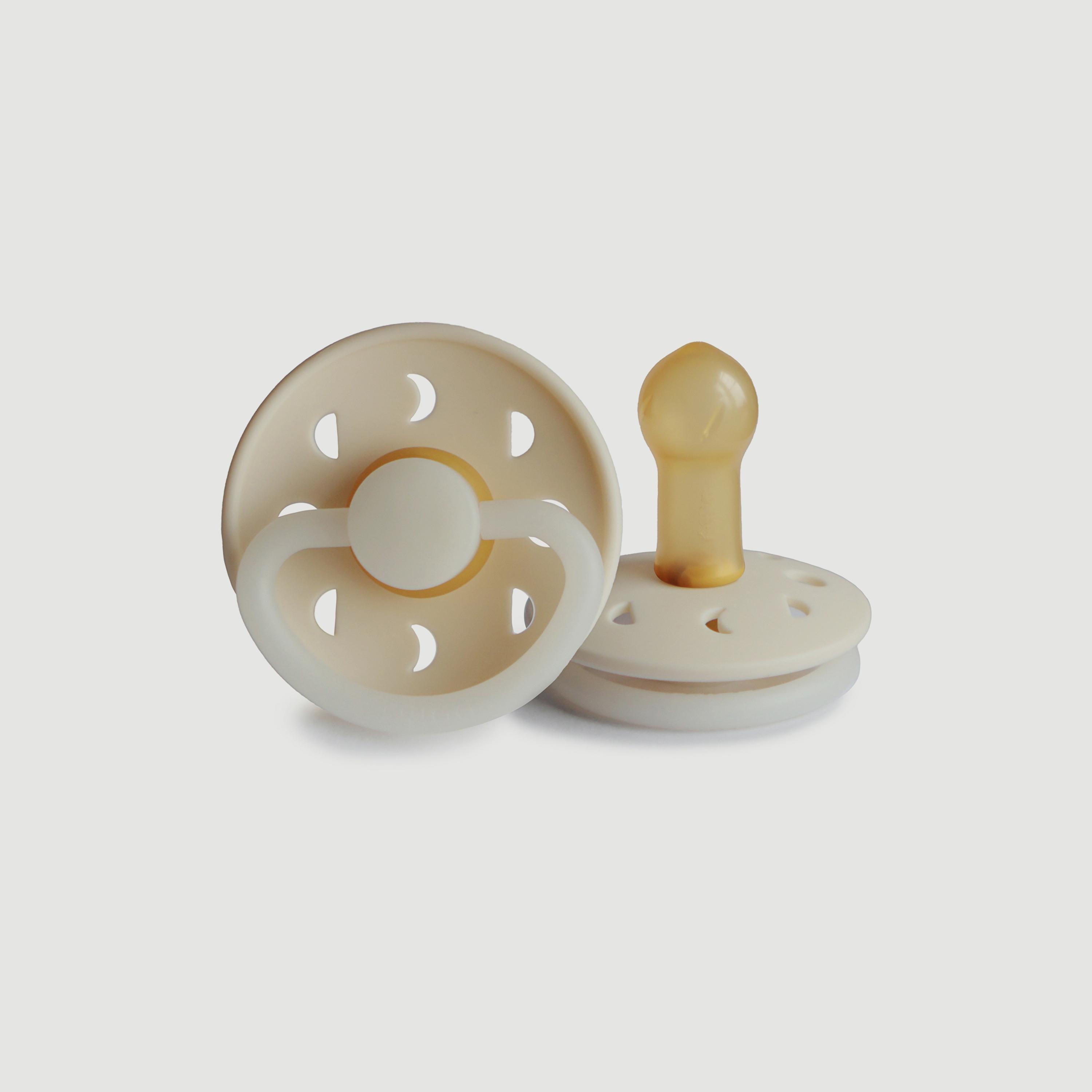 لهاية أطفال مون فيز لاتكس من فريج (6-18 شهرًا)، كريم ليلي، مقاس 2-baby-feeding-pacifiers-image-1