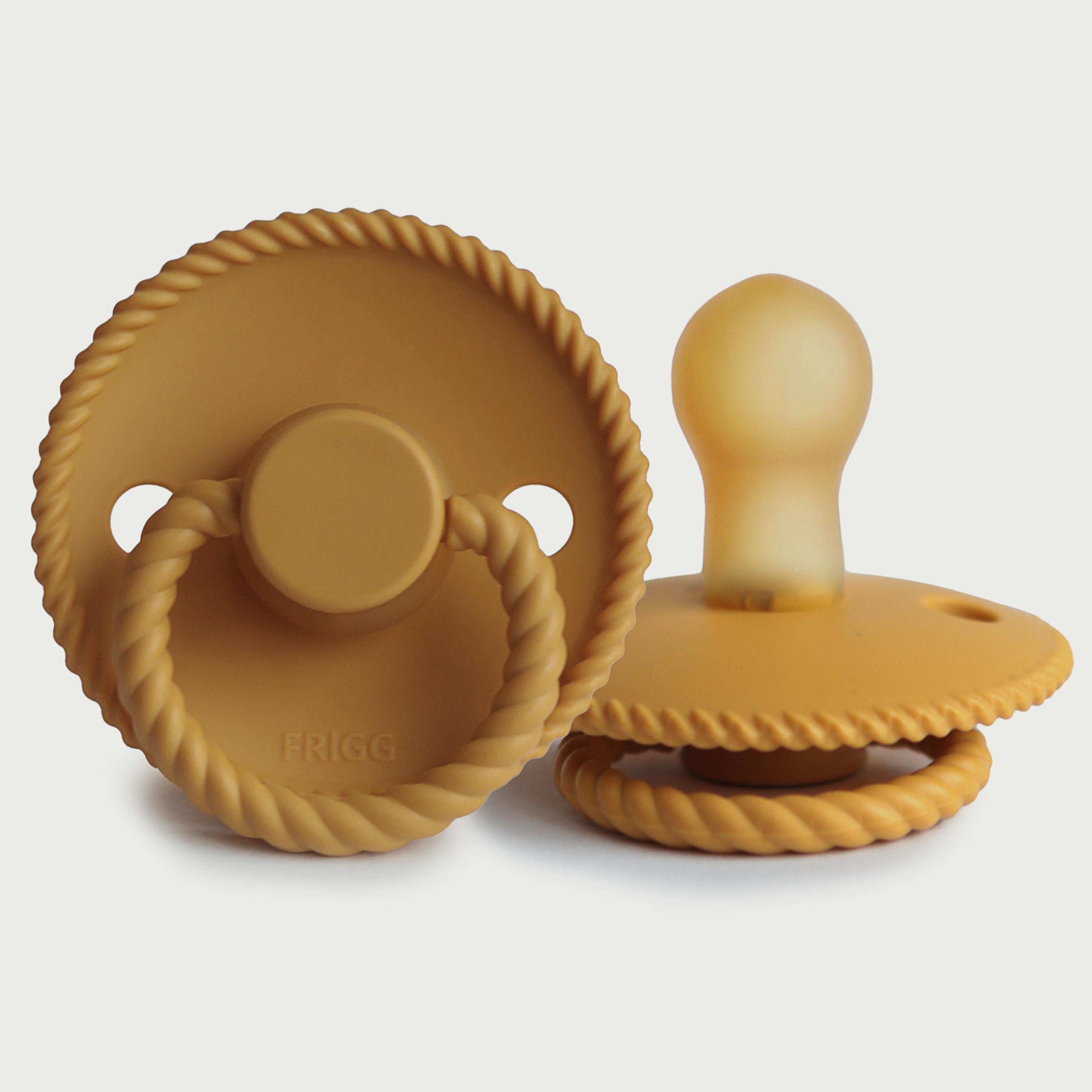Frigg Rope Latex Baby Pacifier (0-6M), Honey Gold , Size 1-baby-feeding-pacifiers-image-1