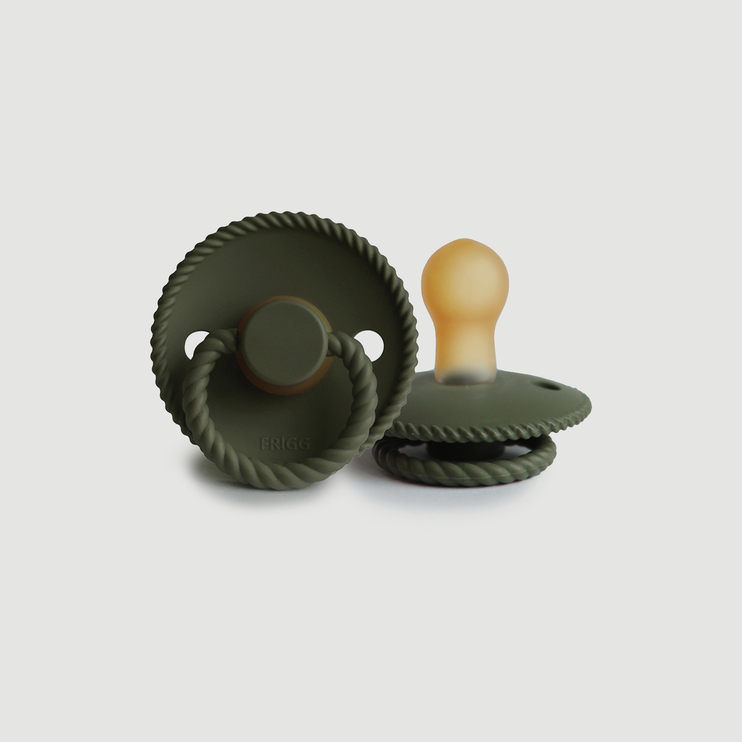 Frigg Rope Latex Baby Pacifier (0-6M), Olive , Size 1-baby-feeding-pacifiers-image-1