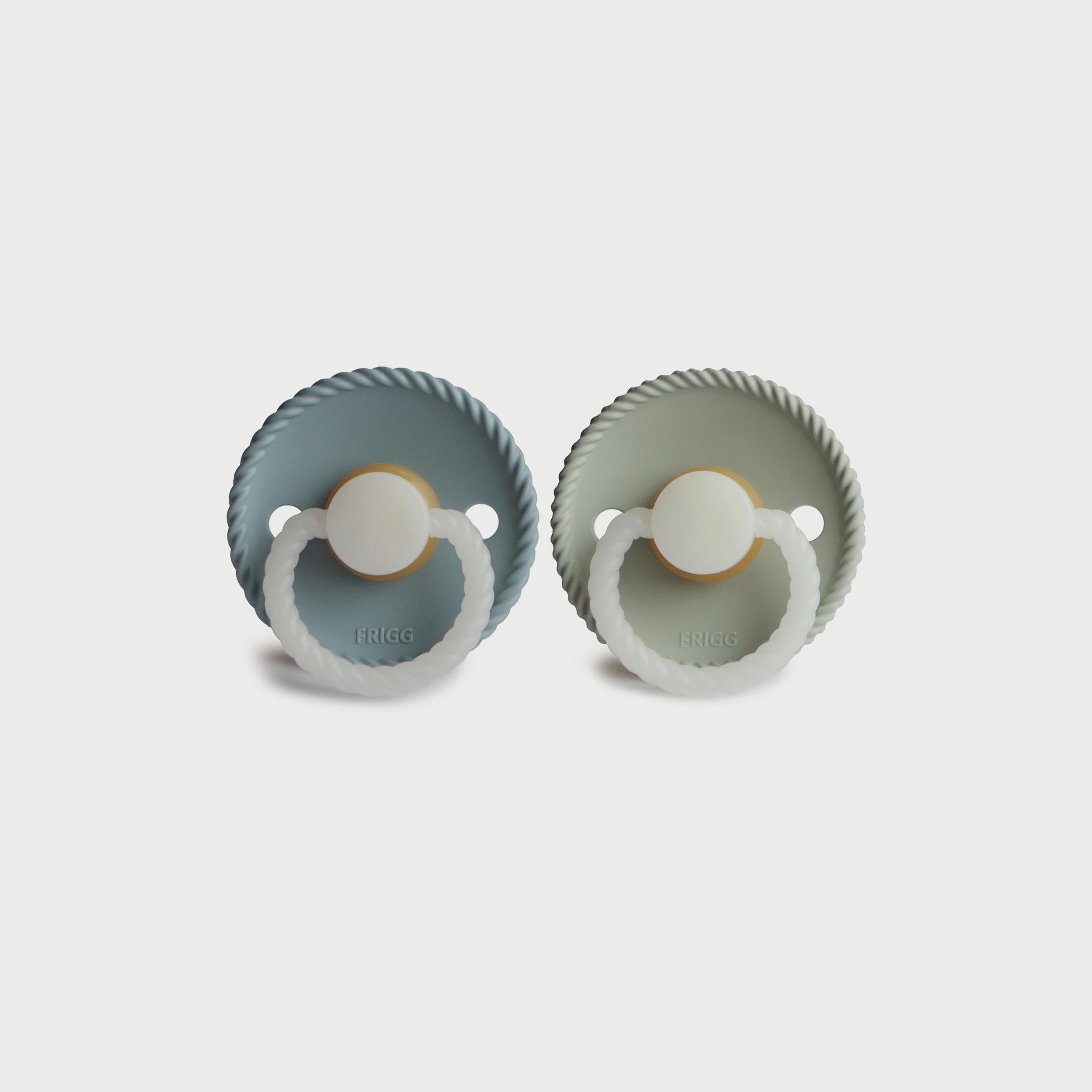 Frigg Rope Latex Baby Pacifier (6-18M), Pack Of 2, Stone Blue Night/Sage Night , Size 2-baby-feeding-pacifiers-image-2