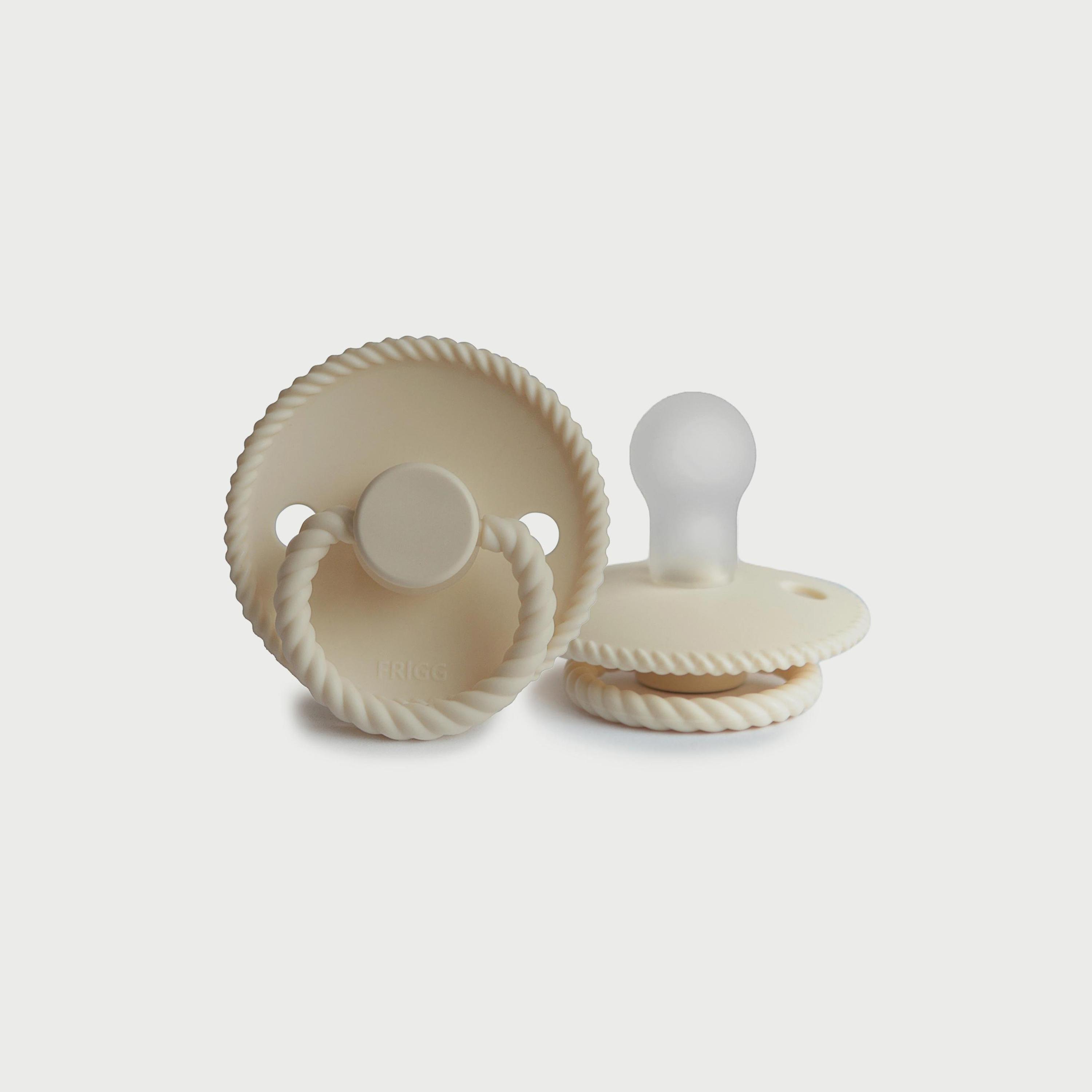 لهاية أطفال رووب سيليكون من فريج (0-6 شهور)، كريم، مقاس 1-baby-feeding-pacifiers-image-1