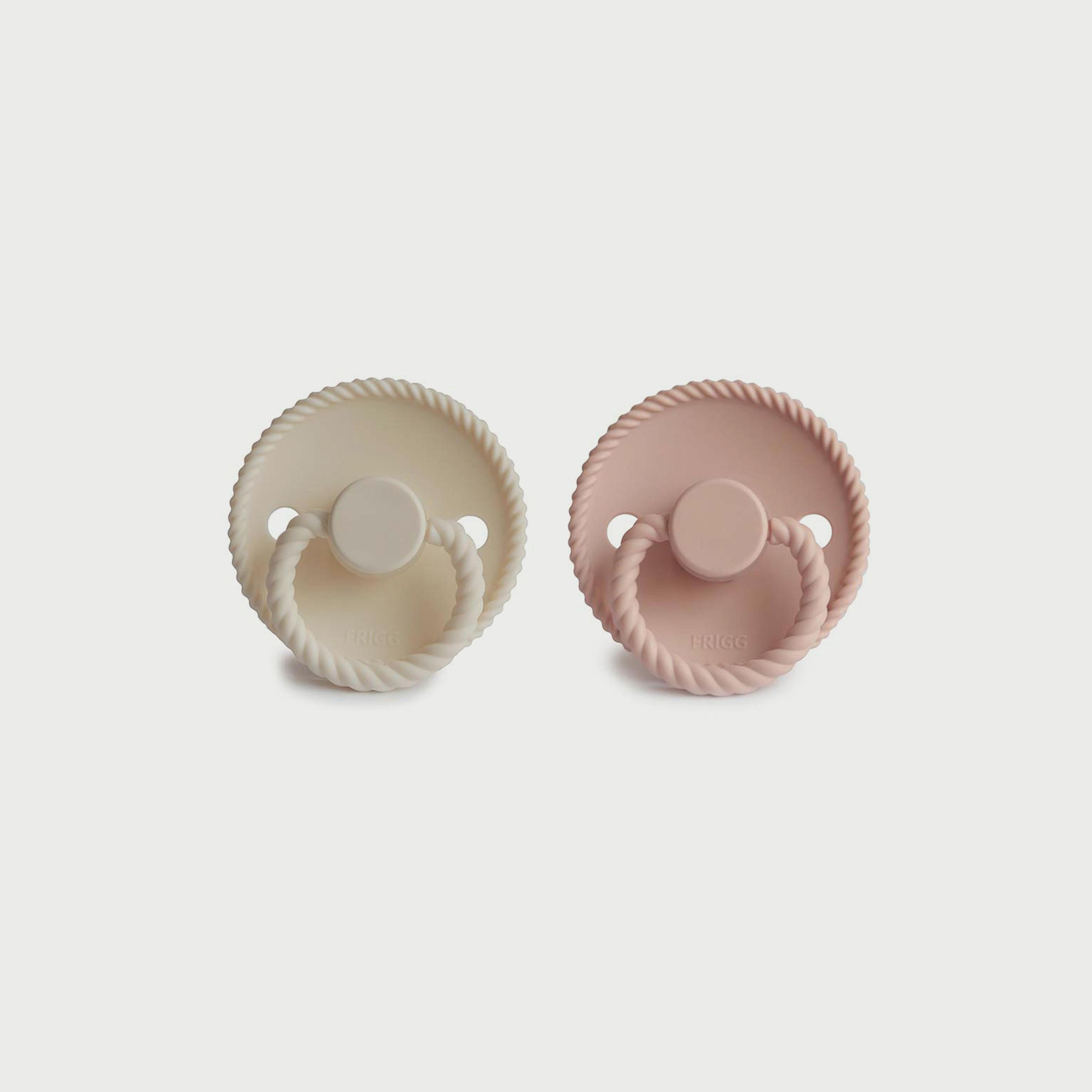 Frigg Rope Silicone Baby Pacifier (0-6M), Pack Of 2, Blush/Cream , Size 1-baby-feeding-pacifiers-image-2