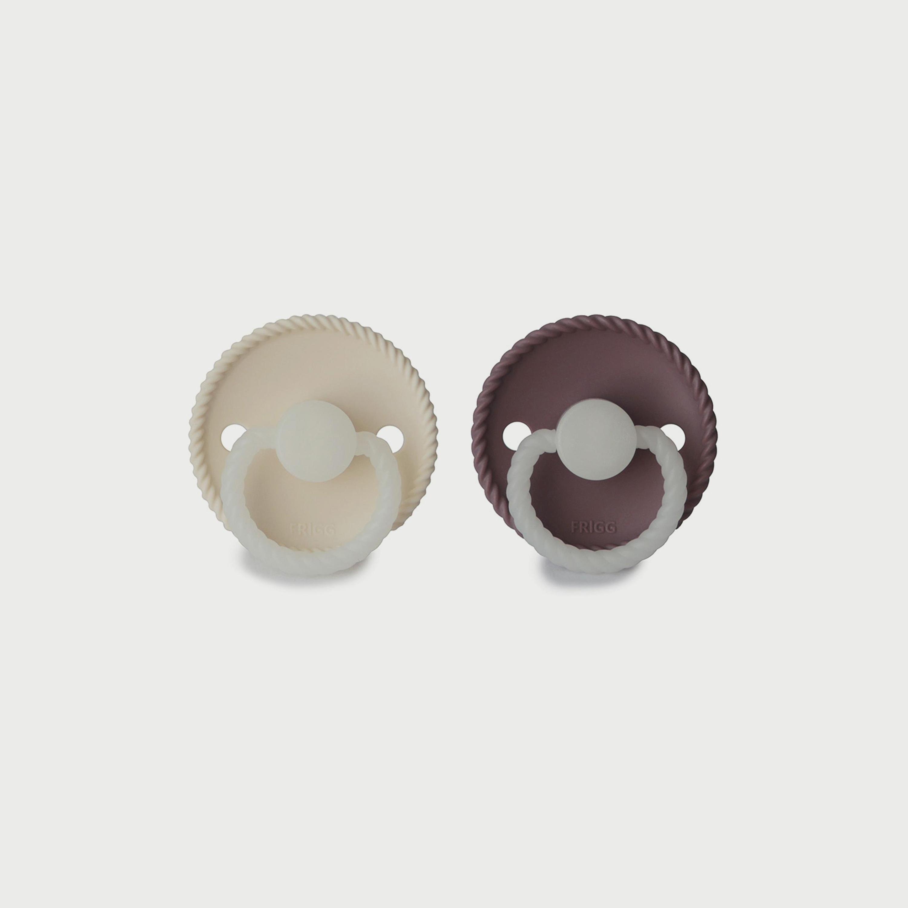 Frigg Rope Silicone Baby Pacifier (0-6M), Pack Of 2, Cream Night/Twilight Mauve Night , Size 1-baby-feeding-pacifiers-image-2