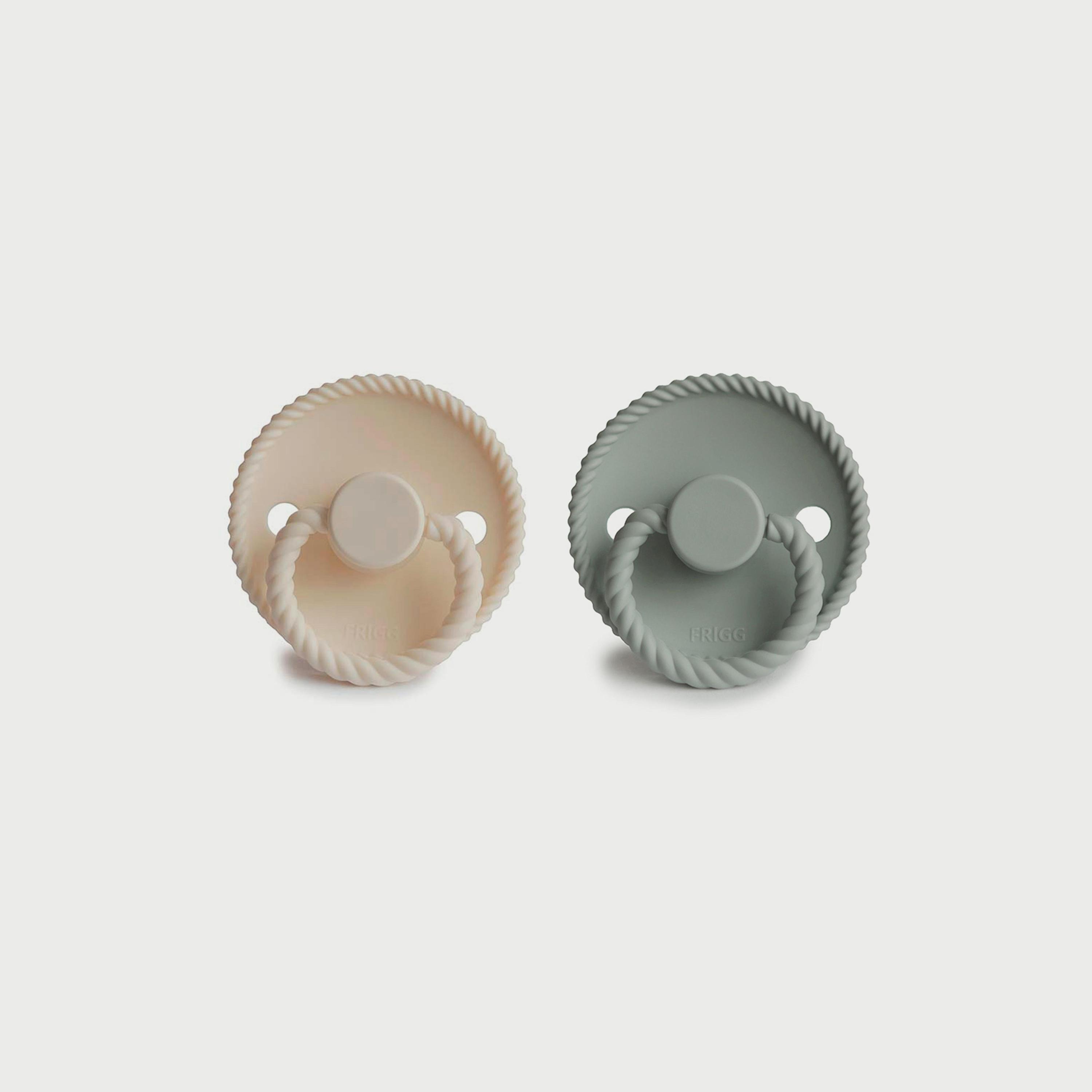 Frigg Rope Silicone Baby Pacifier (0-6M), Pack Of 2, Cream/Sage , Size 1-baby-feeding-pacifiers-image-2