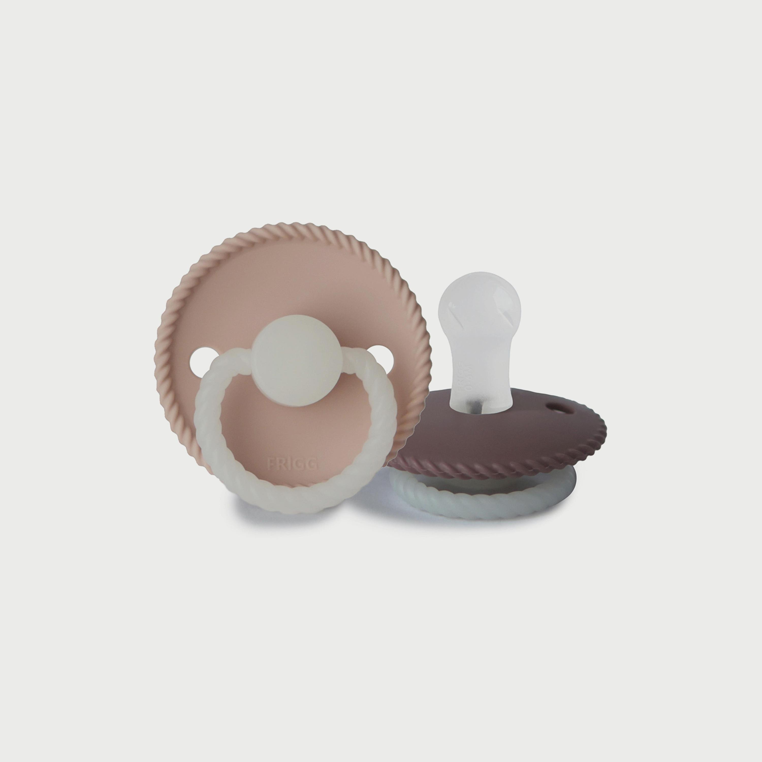 Frigg Rope Silicone Baby Pacifier (0-6M), Pack Of 2, Twilight Mauve Night/Blush Night , Size 1-baby-feeding-pacifiers-image-1