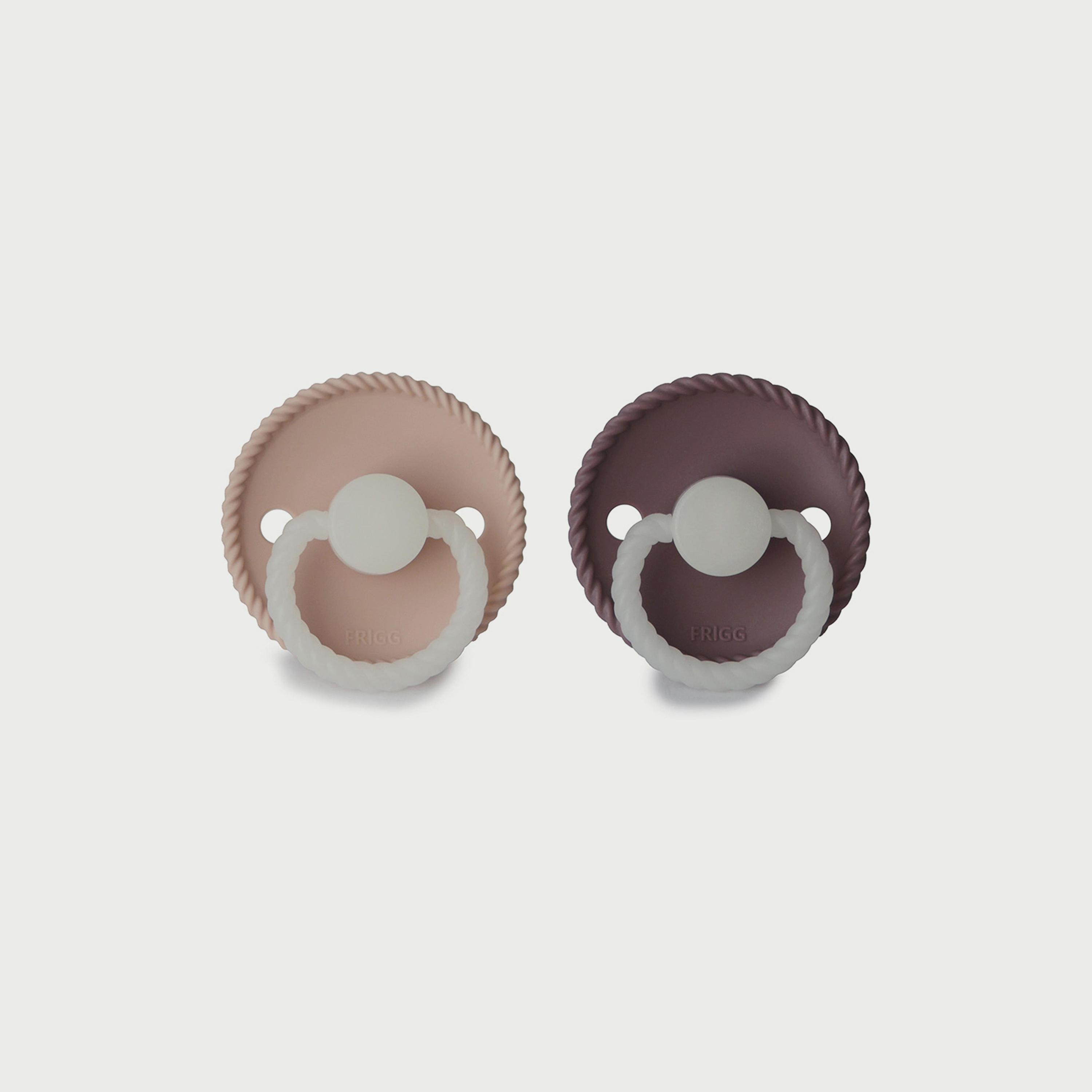 Frigg Rope Silicone Baby Pacifier (0-6M), Pack Of 2, Twilight Mauve Night/Blush Night , Size 1-baby-feeding-pacifiers-image-2