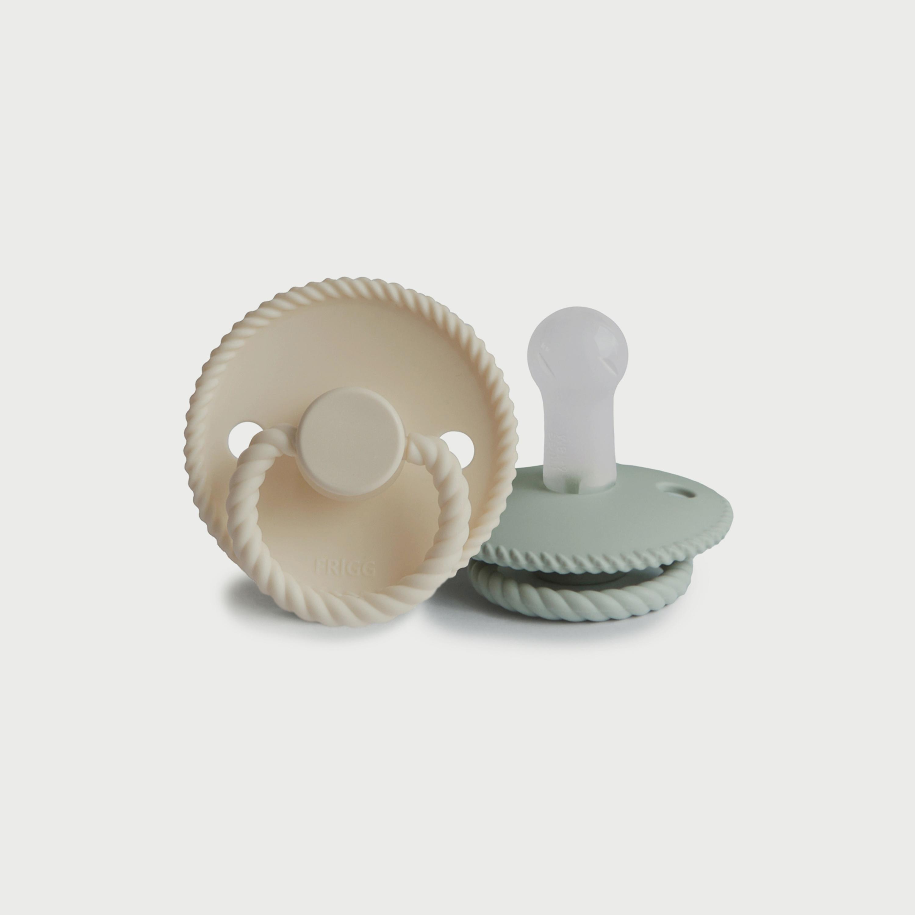 Frigg Rope Silicone Baby Pacifier (6-18M), Pack Of 2, Cream/Sage , Size 2-baby-feeding-pacifiers-image-1