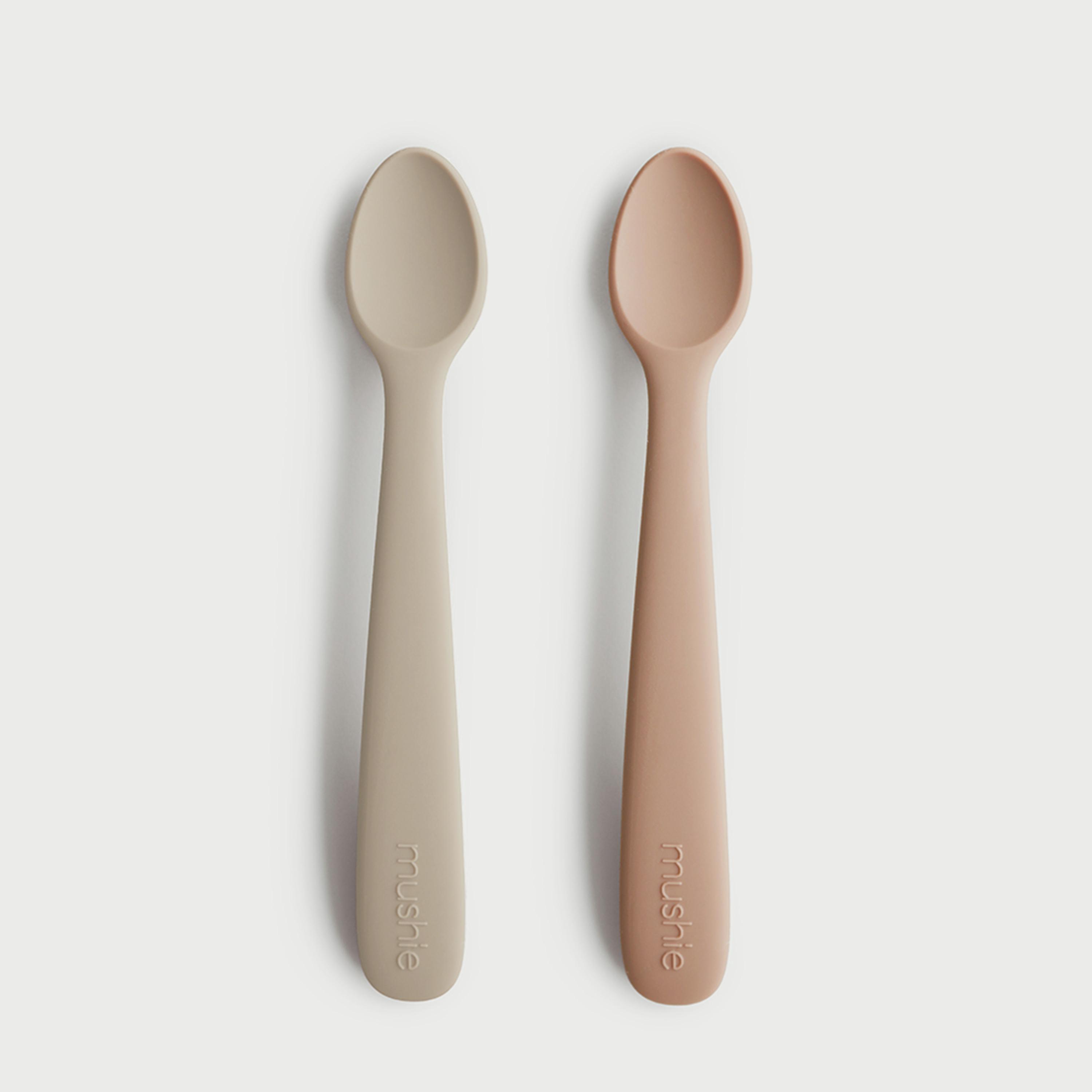 Mushie Baby Spoon Blush/Shifting Sand-baby-feeding-mealtimeessentials-image-1