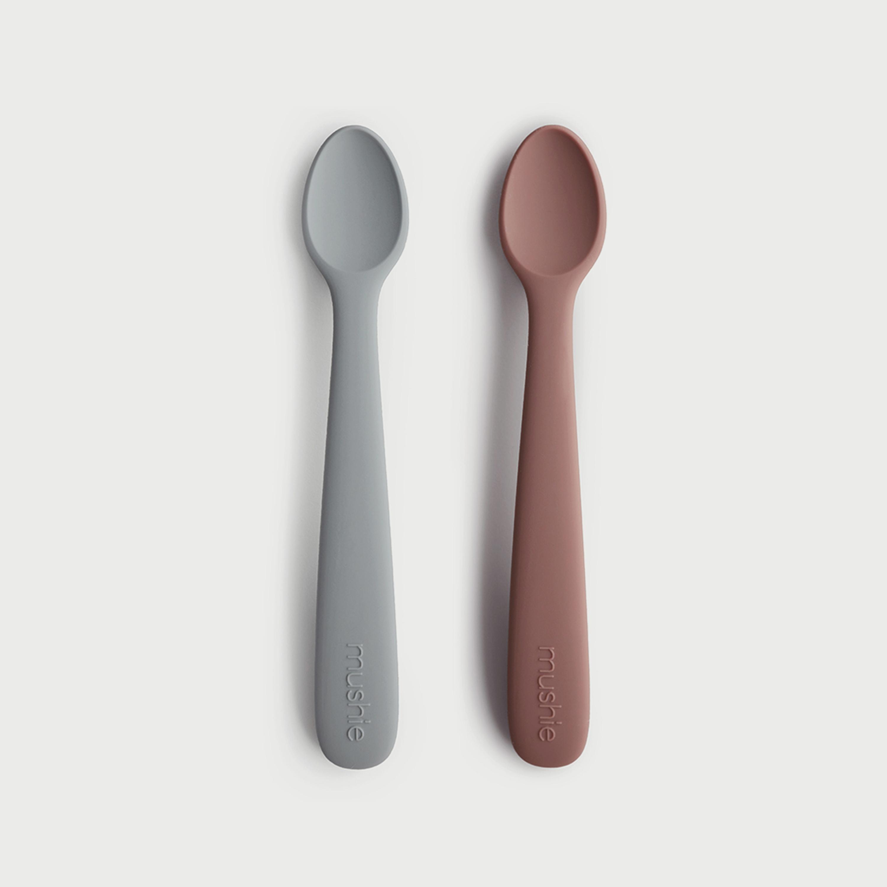 Mushie Baby Spoon Stone/Cloudy Mauve-baby-feeding-mealtimeessentials-image-1