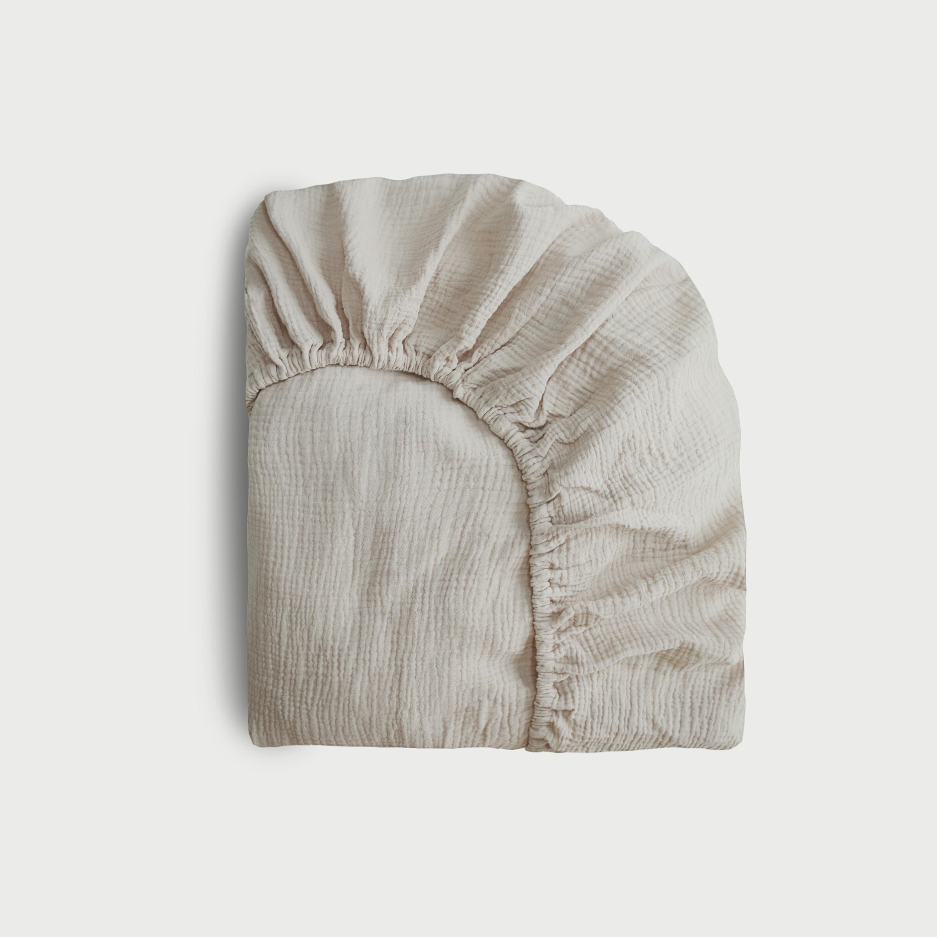 Mushie Crib Sheet Medium Fog-baby-nursery-babybedding-image-1