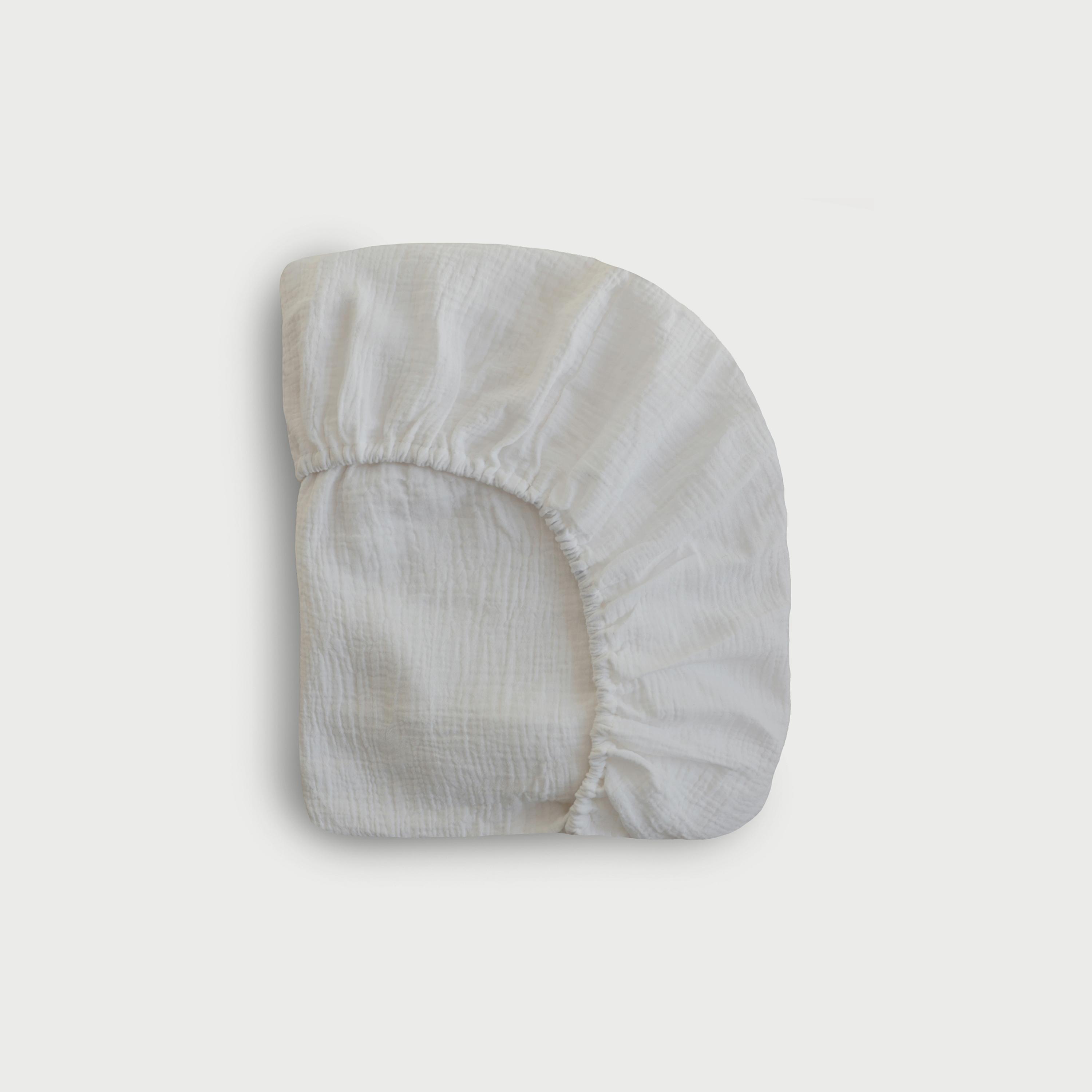 Mushie Crib Sheet Medium White-baby-nursery-babybedding-image-1