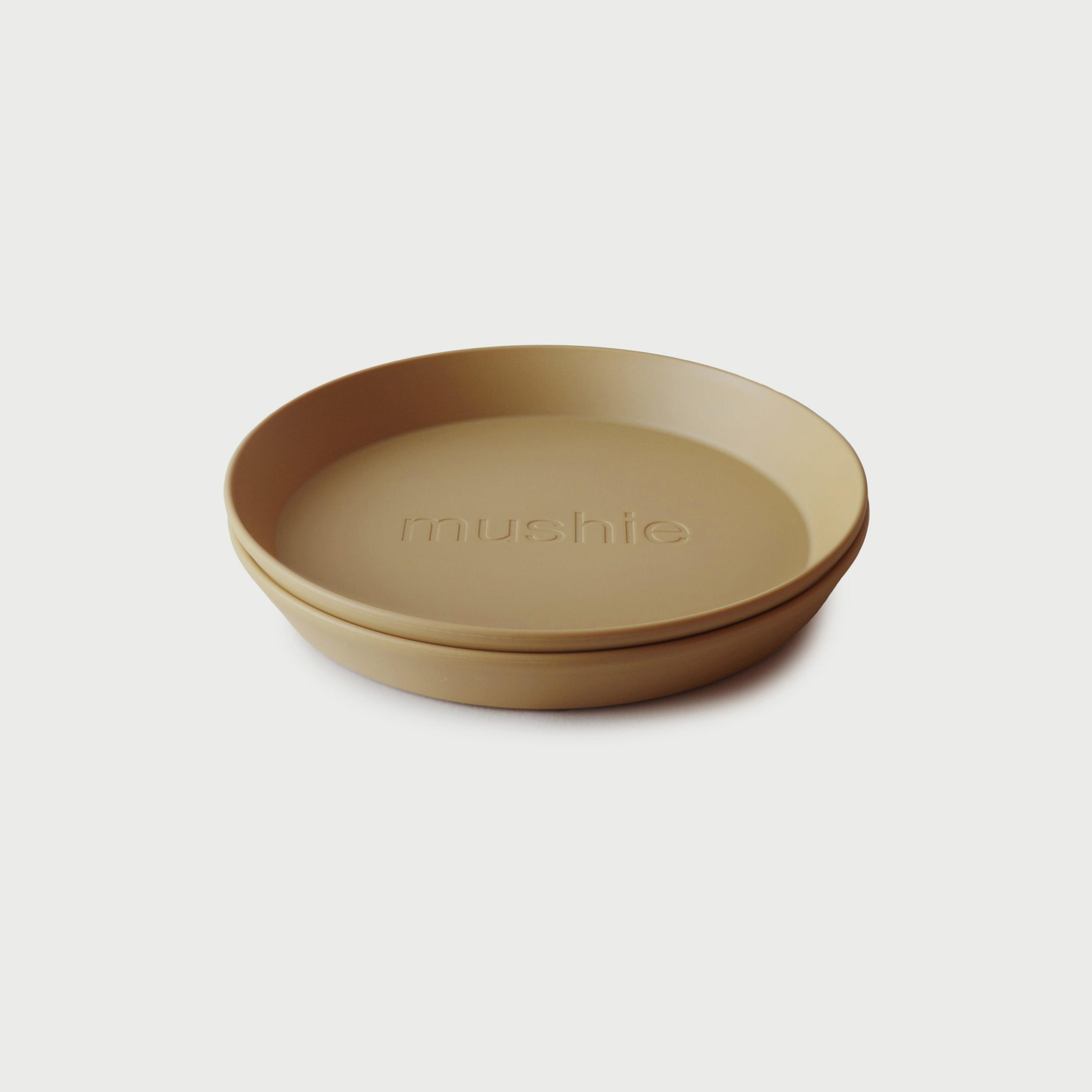 Mushie Dinner Plate Round Mustard-baby-feeding-mealtimeessentials-image-1
