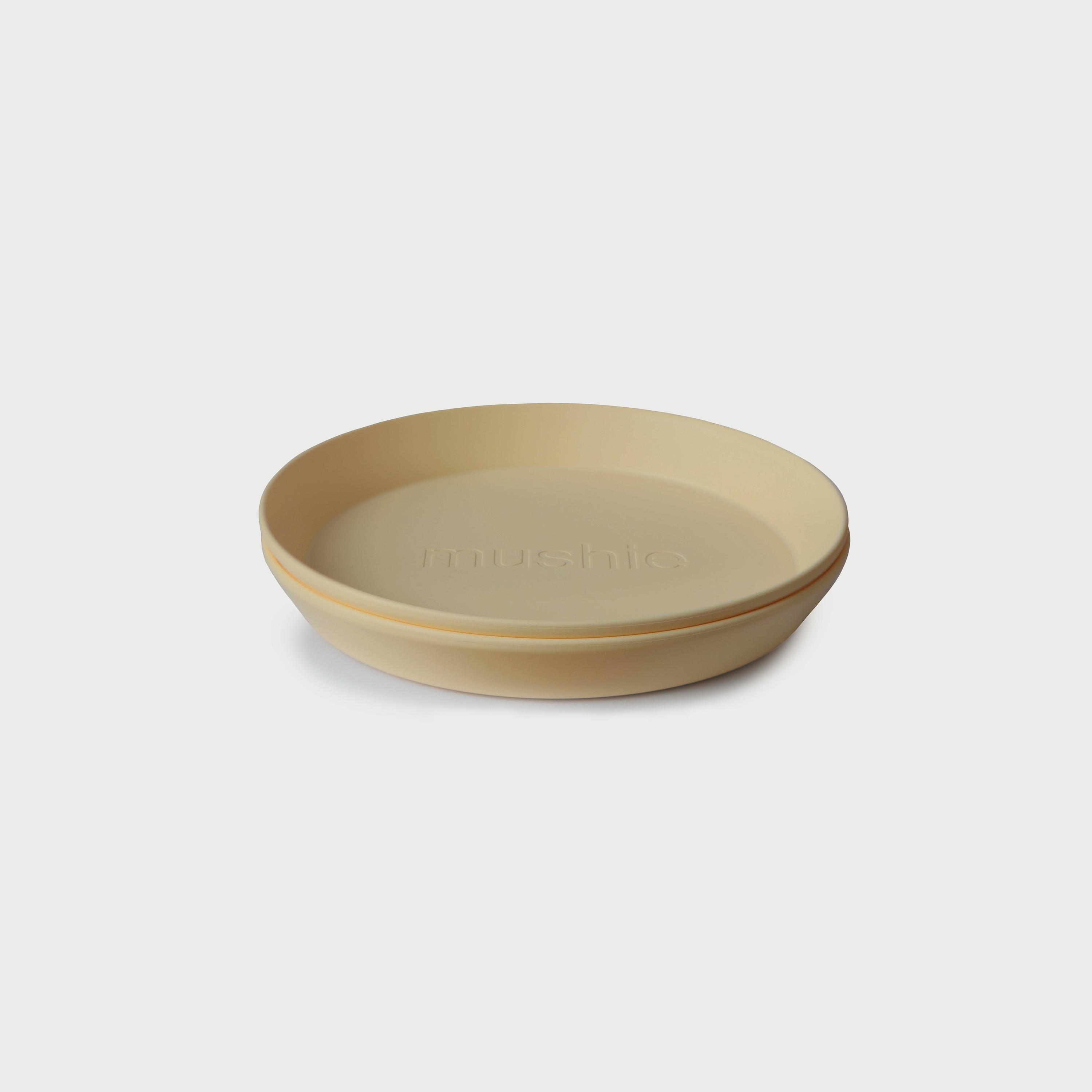 Mushie Dinner Plate Round Pale Daffodil-baby-feeding-mealtimeessentials-image-1