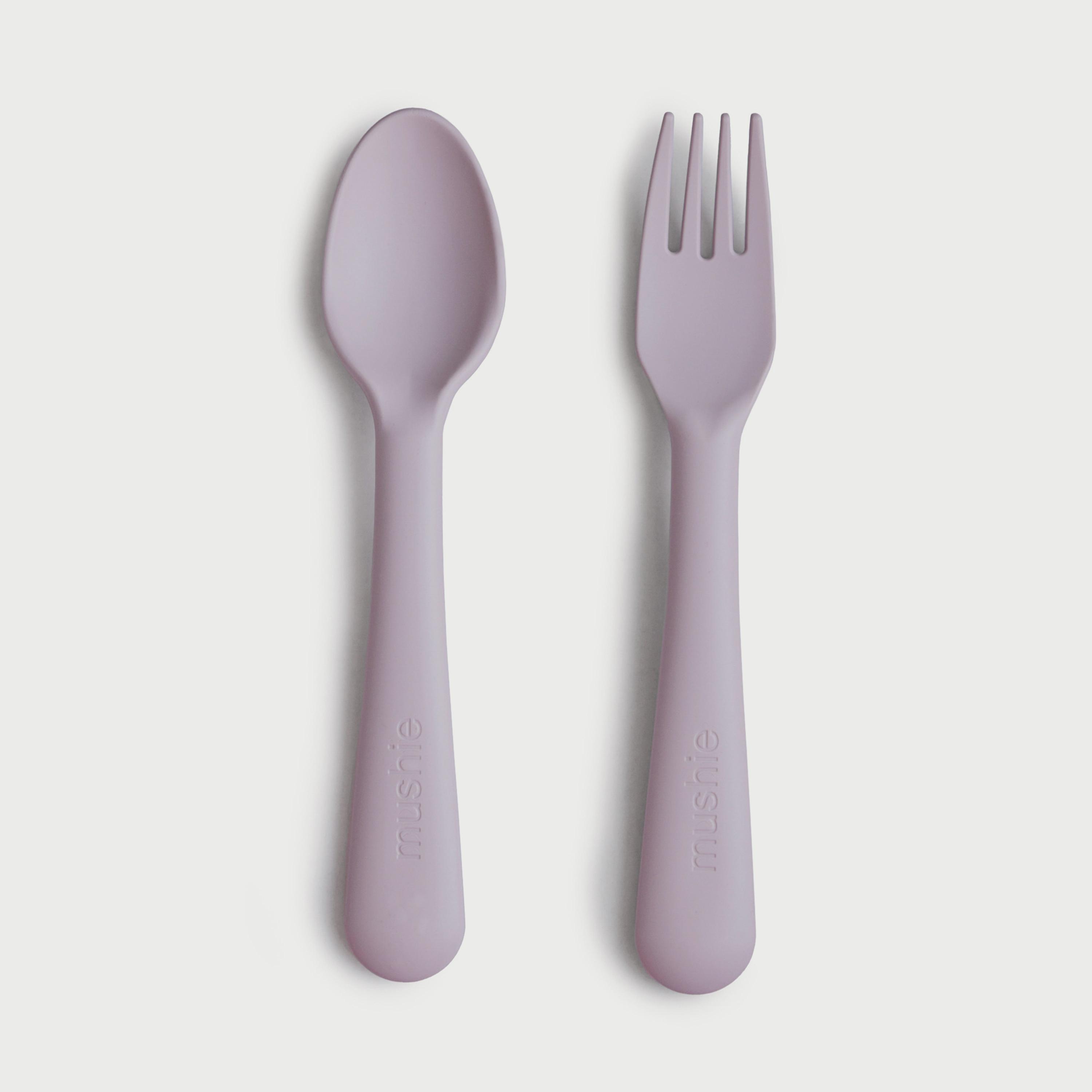 Mushie Fork & Spoon Soft Lilac-baby-feeding-mealtimeessentials-image-1