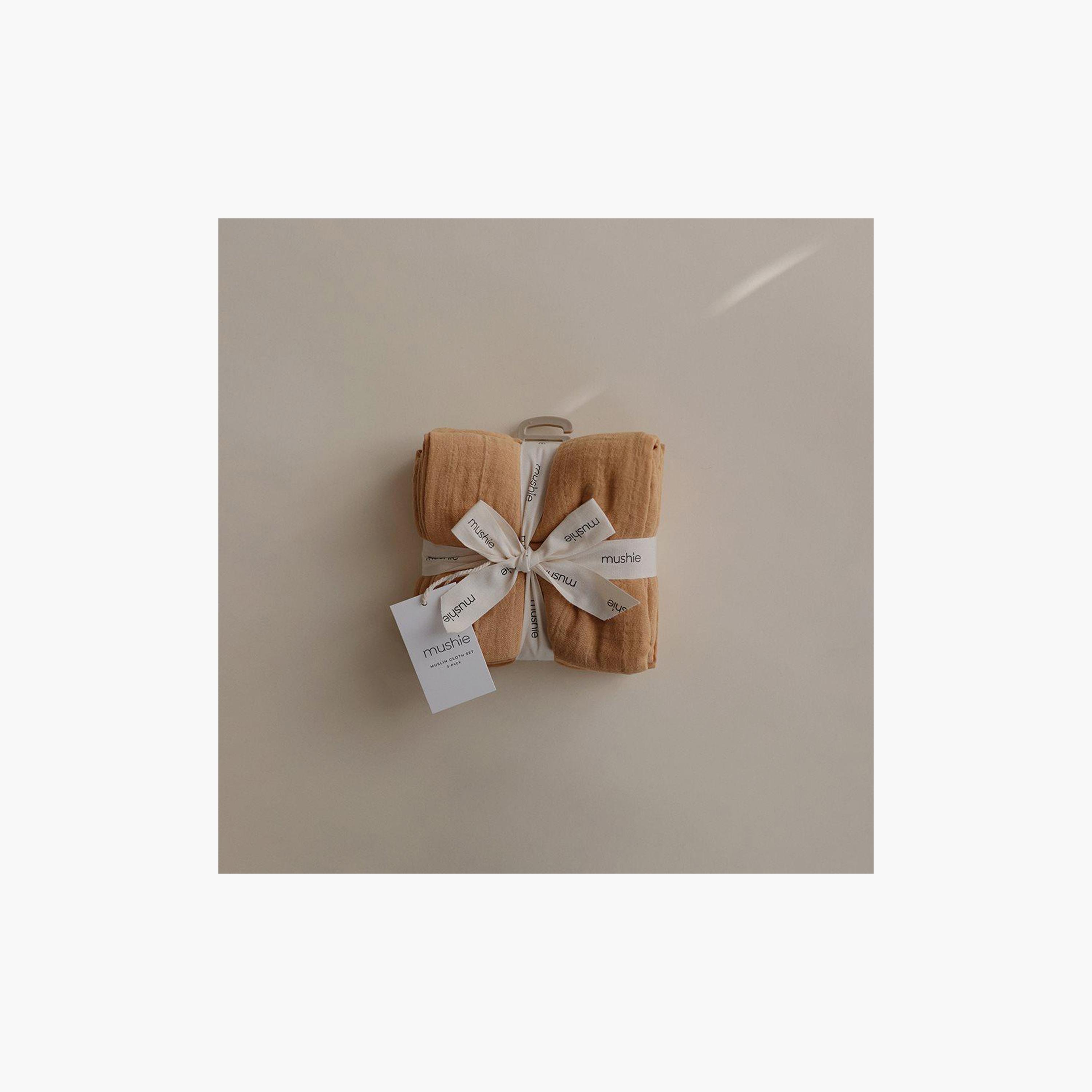 Mushie 3-Piece Muslin Cloth Fall Yellow - 58.42 x 59.69 cm-baby-bathandcare-towels-image-3