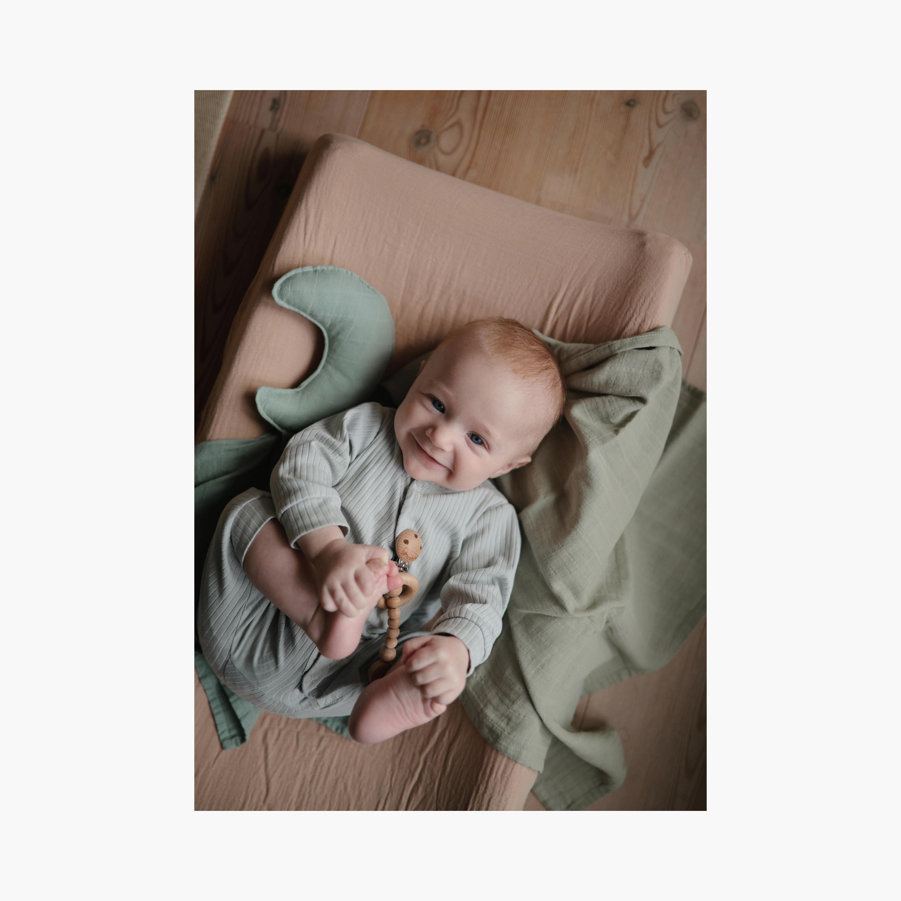 قماش موسلين 3 قطع من موشي - أخضر روماني - 58.42x59.69 سم-baby-bathandcare-towels-image-4