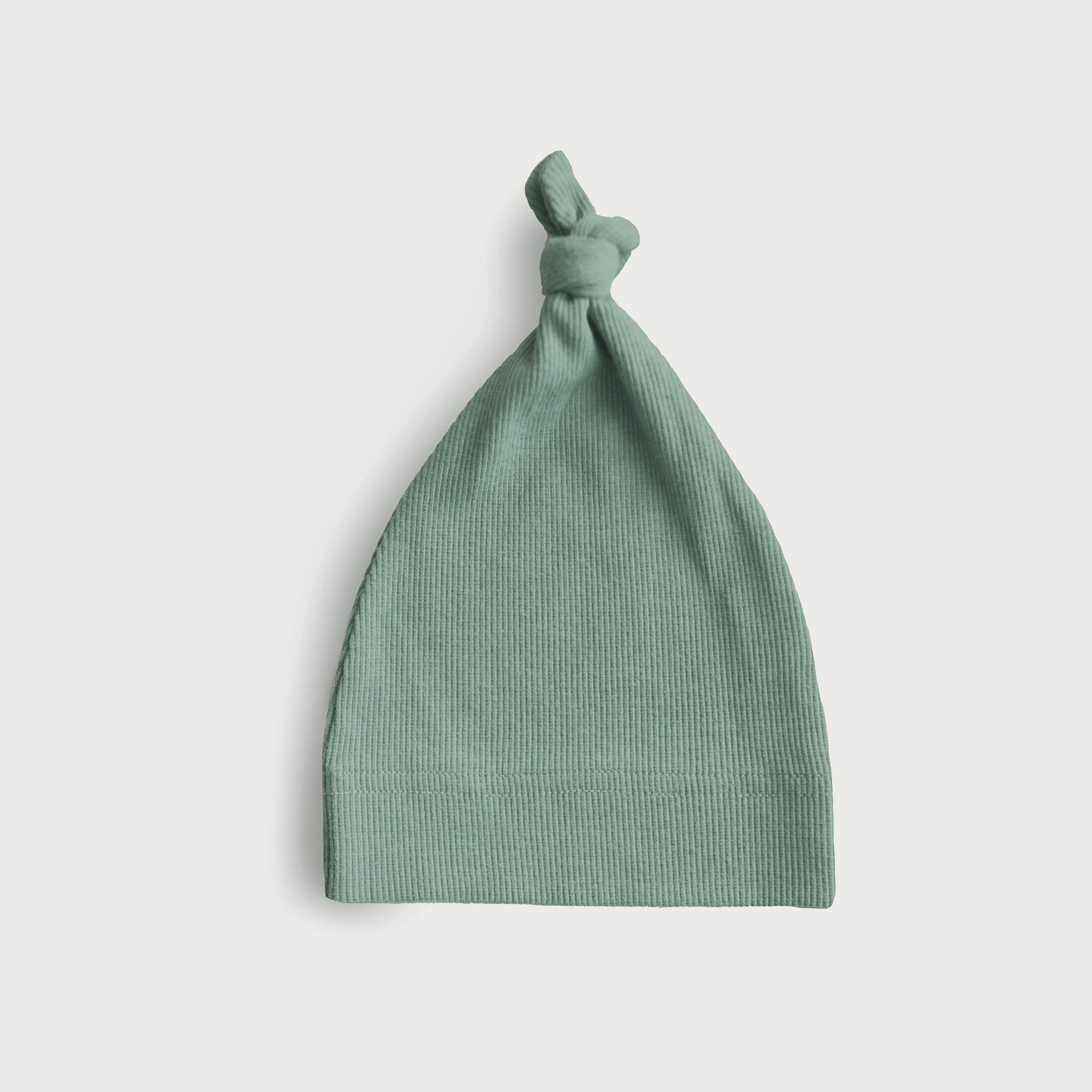 Mushie Ribbed Knotted Baby Beanie Blush-baby-boys-accessories-caps-image-1