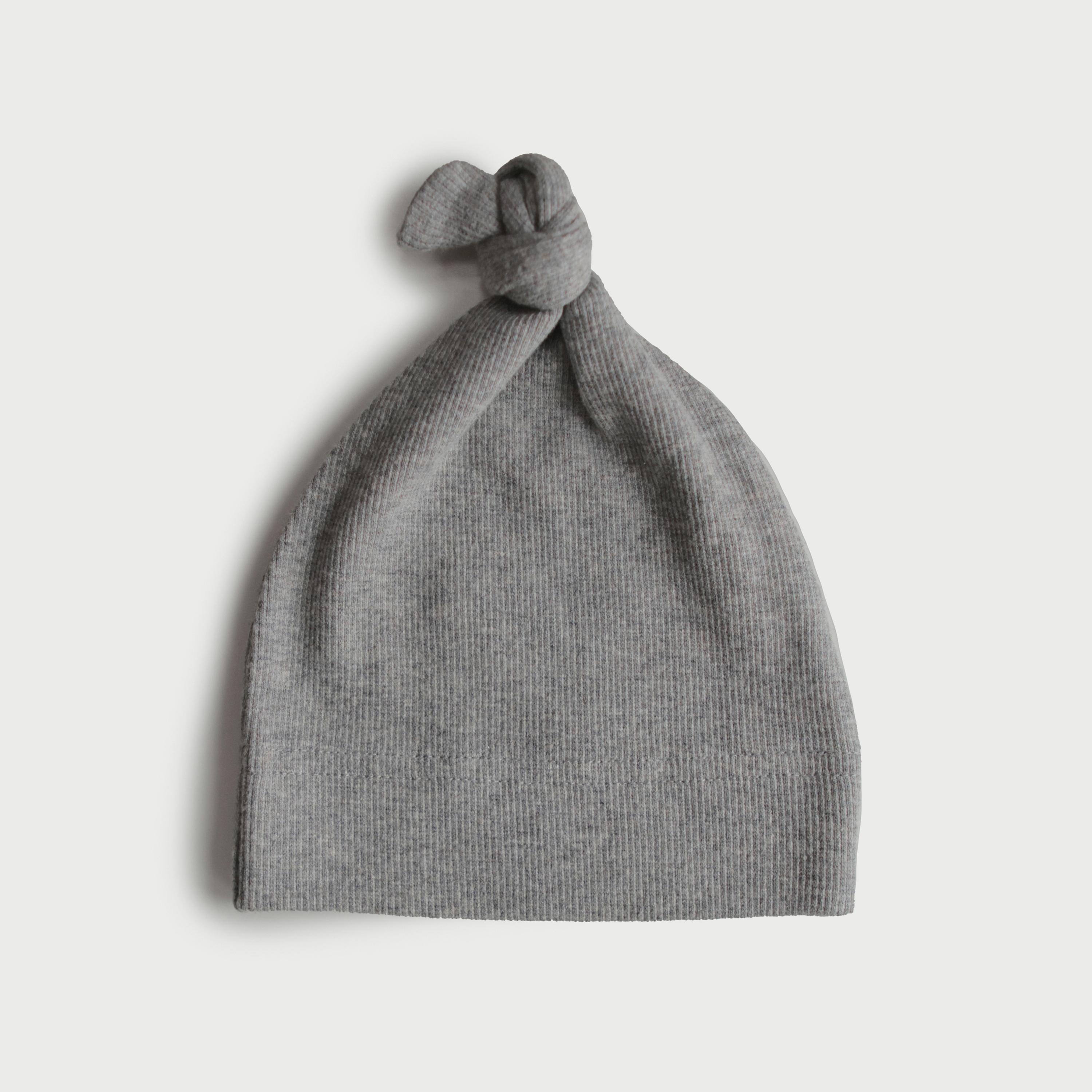 قبعة للأطفال معقودة مضلعة من موشي، مزيج الرمادي-baby-boys-accessories-caps-image-1