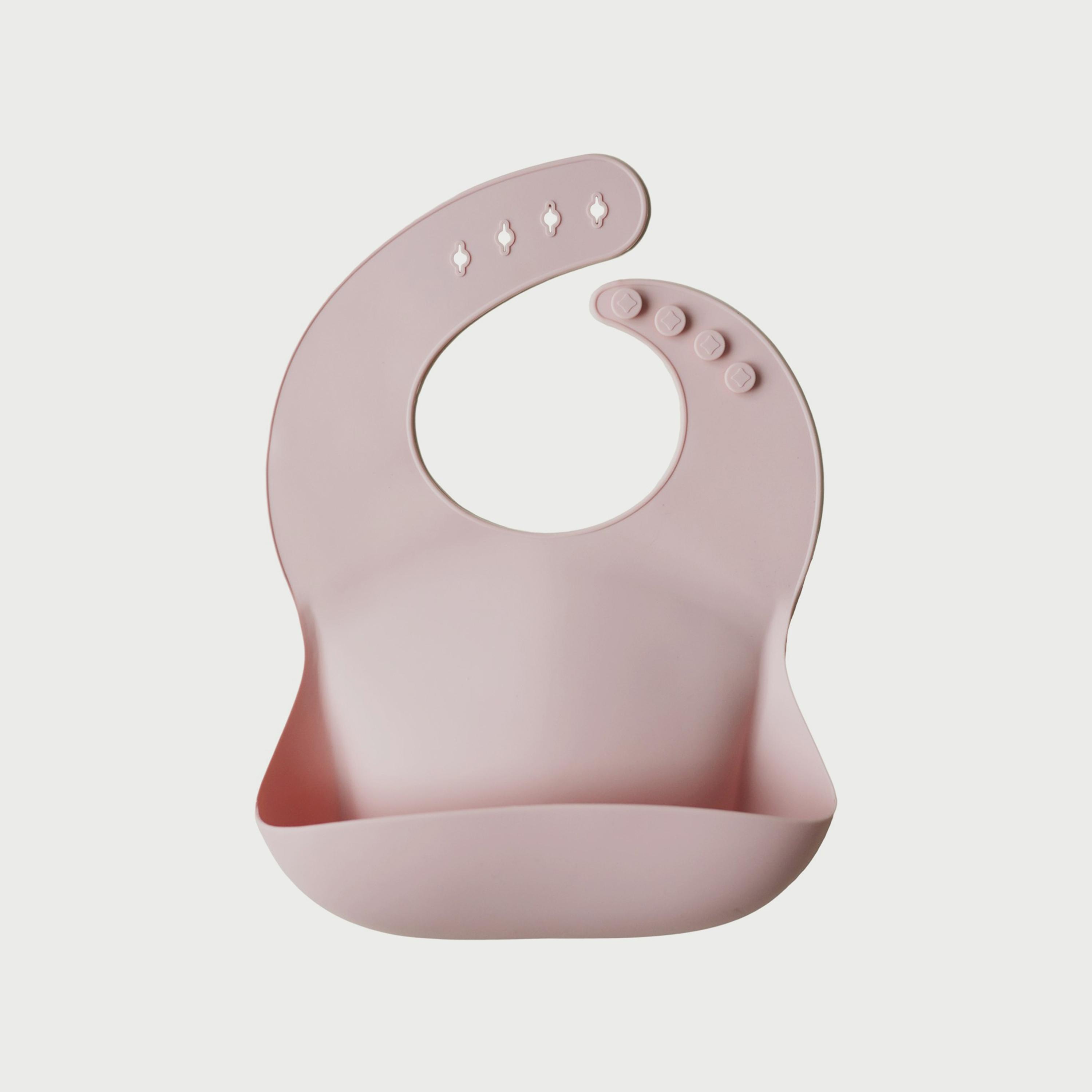 Mushie Silicone Bib Blush-baby-feeding-bibs-image-1