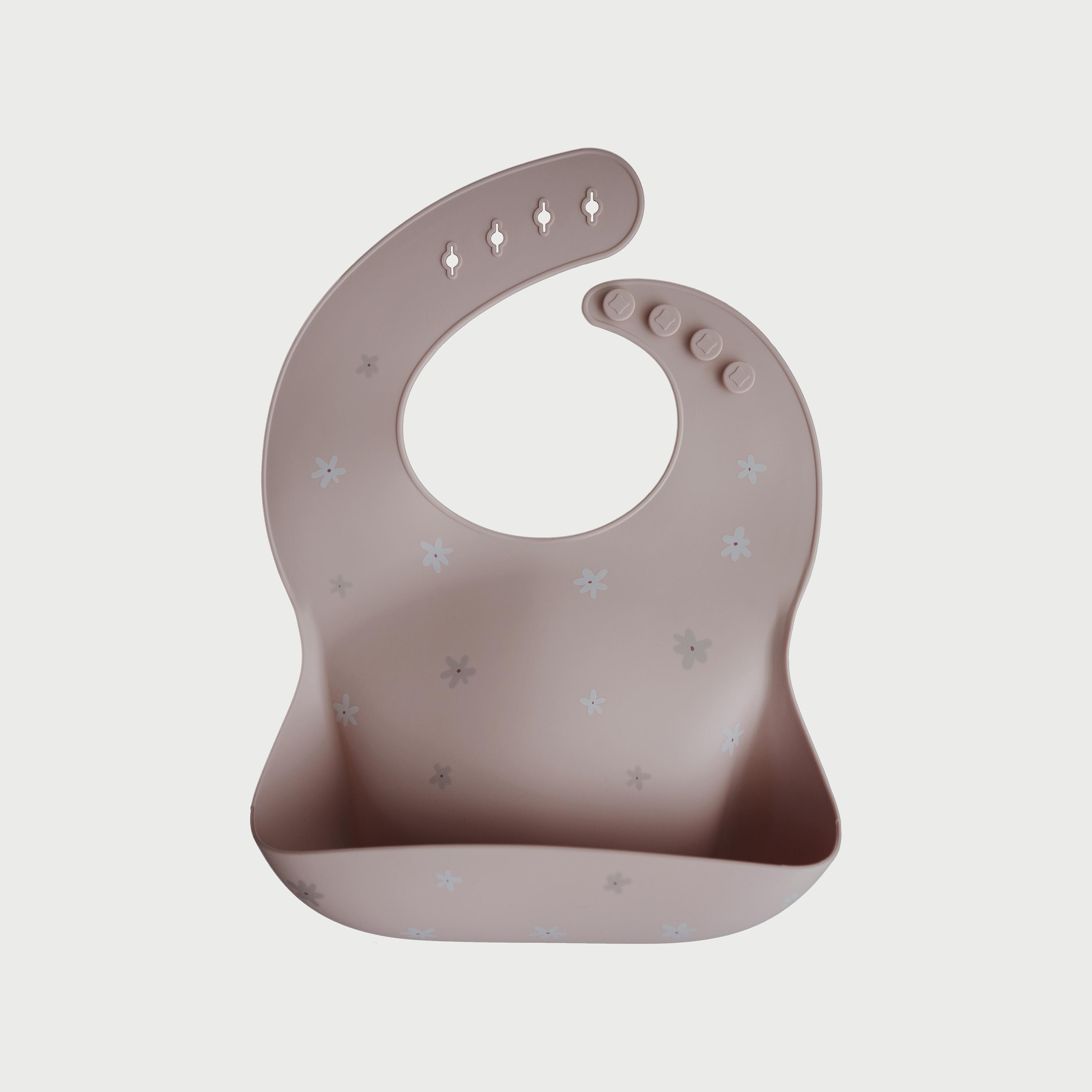 Mushie Silicone Bib Daisy-baby-feeding-bibs-image-1