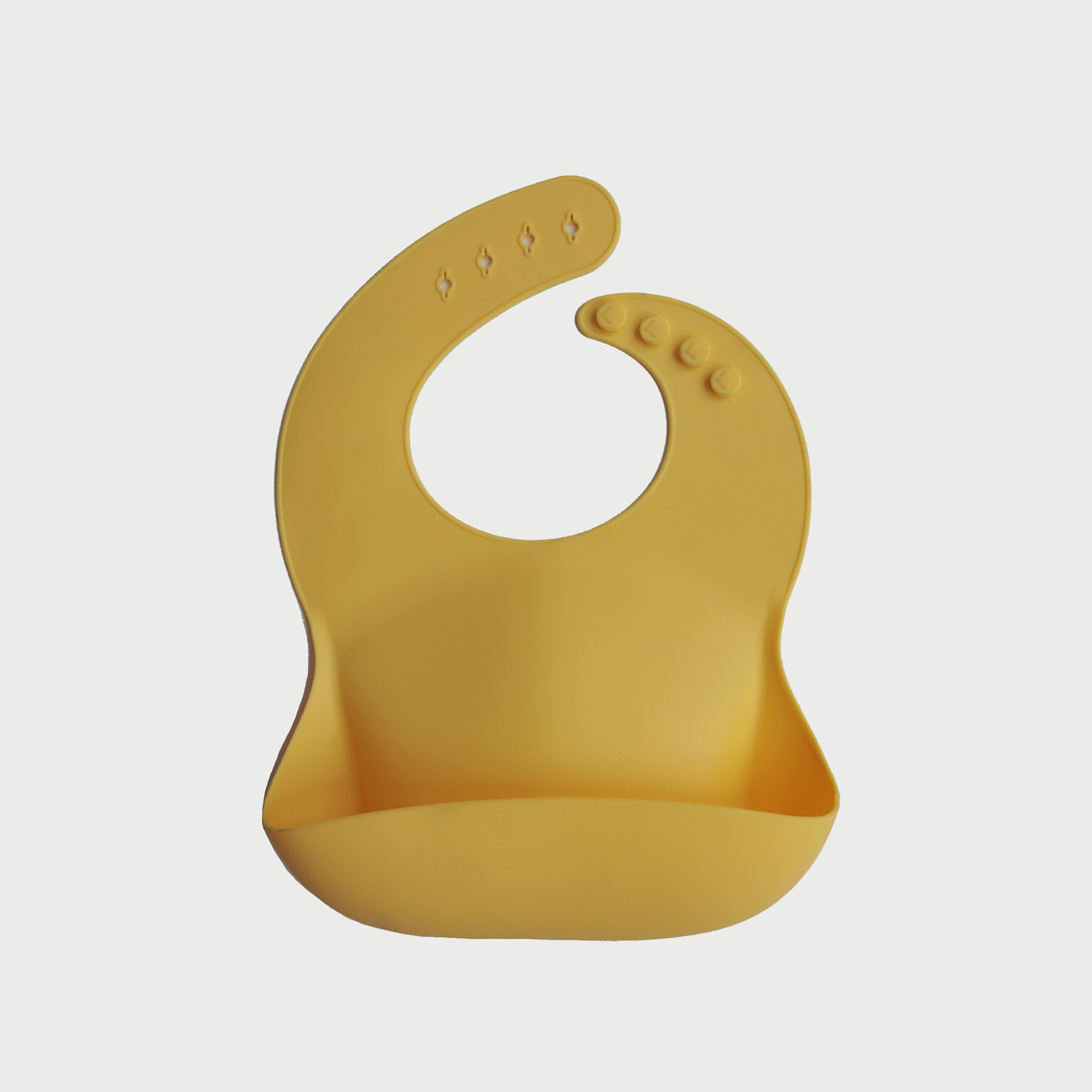 Mushie Silicone Bib Mineral Yellow-baby-feeding-bibs-image-1