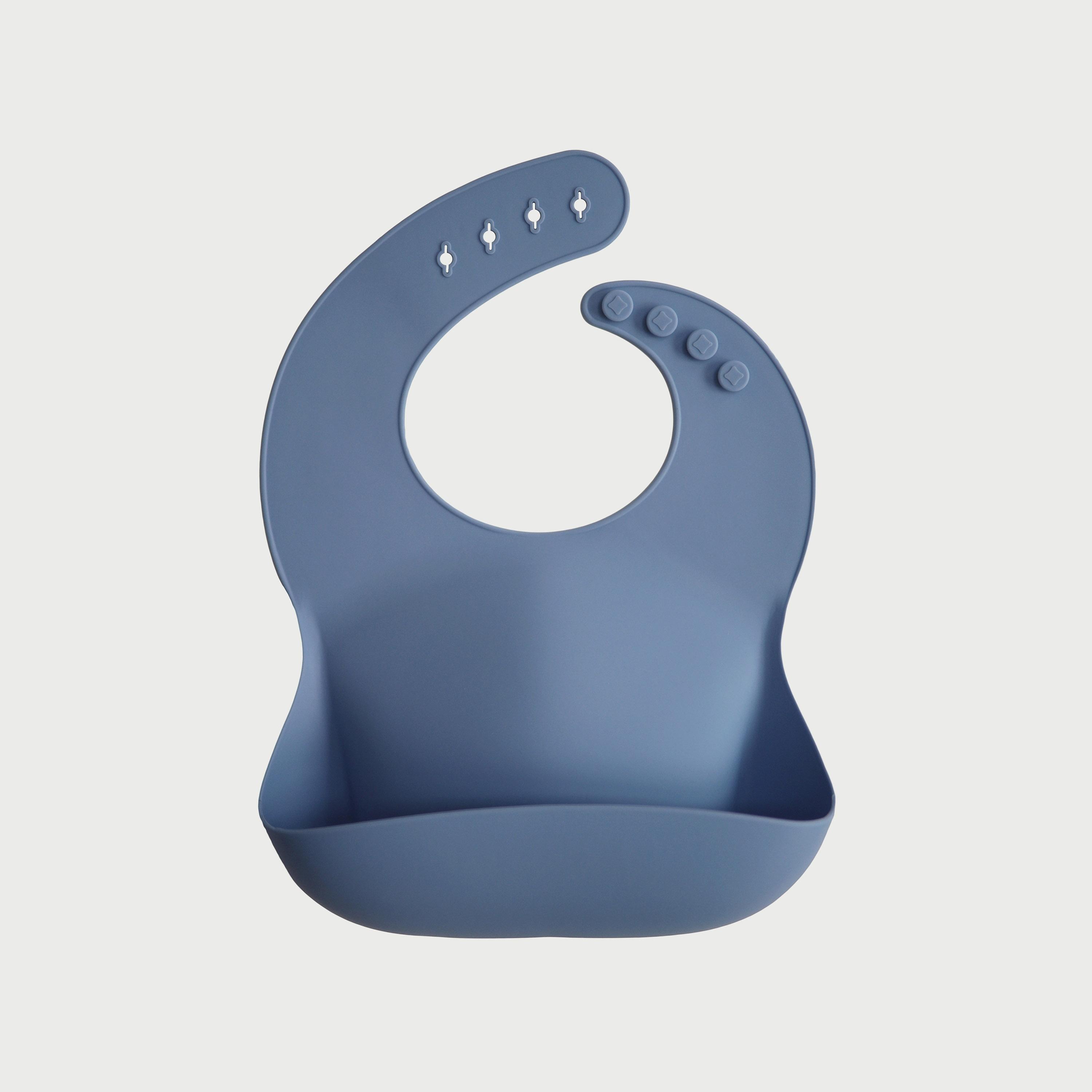 Mushie Silicone Bib Powder Blue-baby-feeding-bibs-image-1