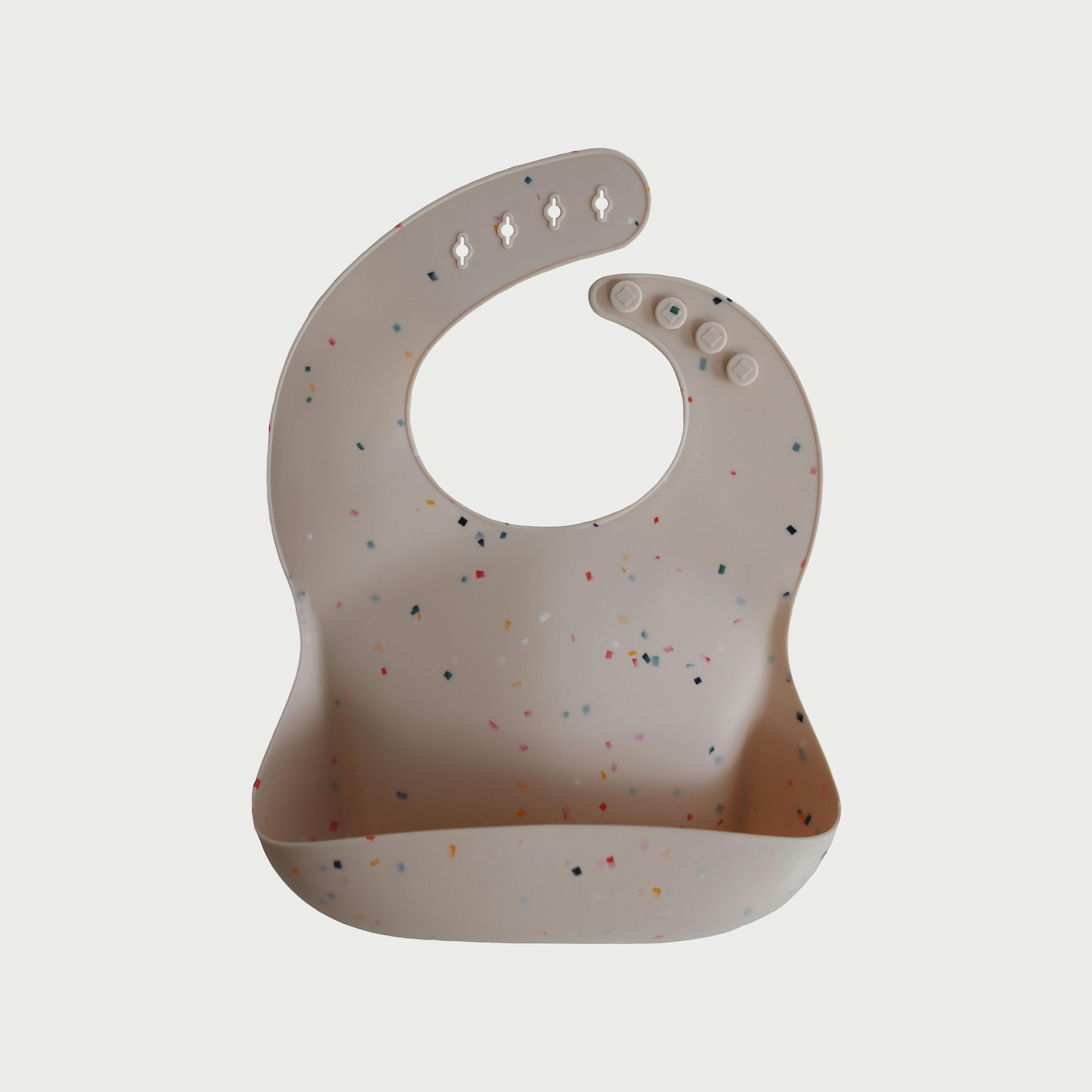 Mushie Silicone Bib Vanilla Confetti-baby-feeding-bibs-image-1