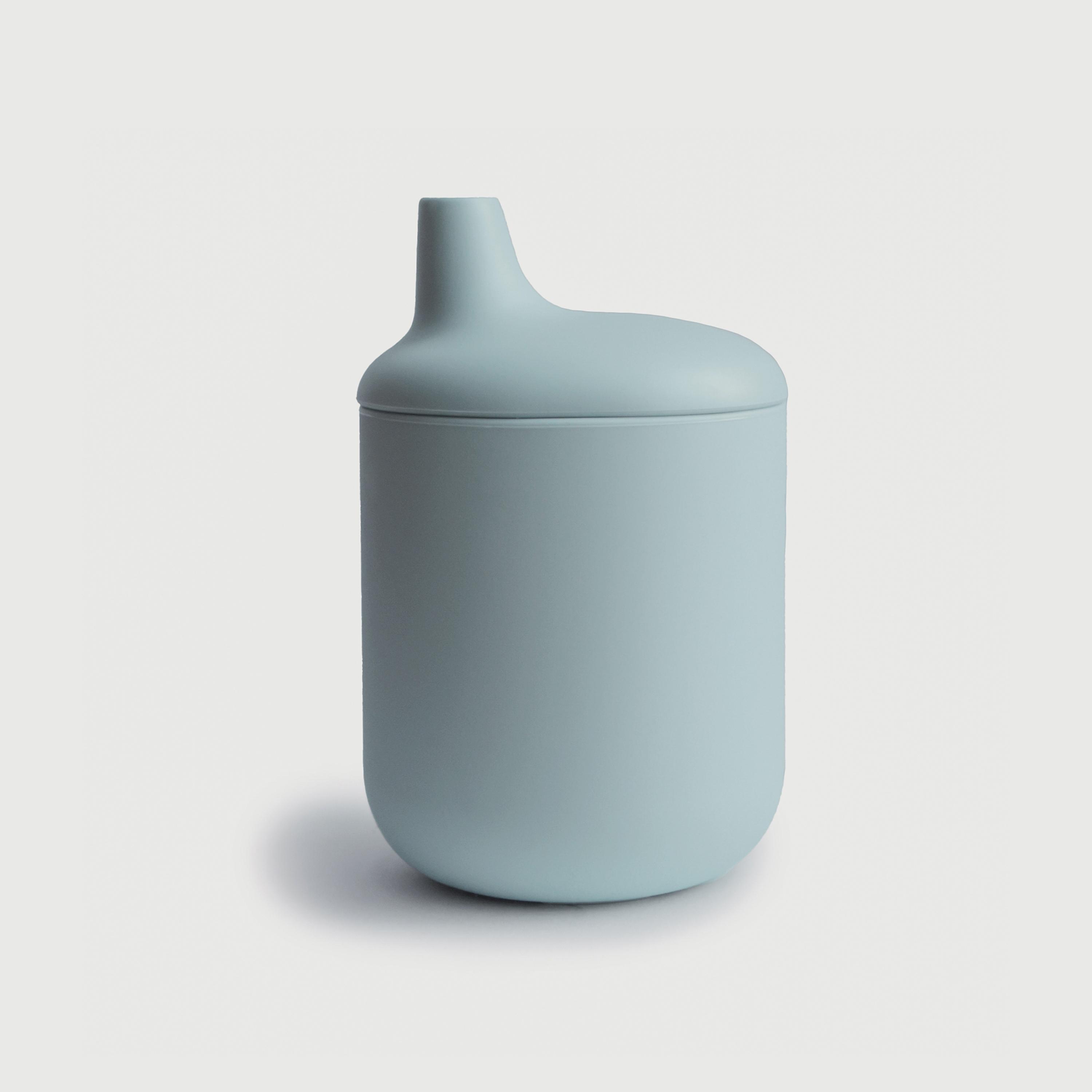Mushie Silicone Sippy Cup Powder Blue-baby-feeding-mealtimeessentials-image-1