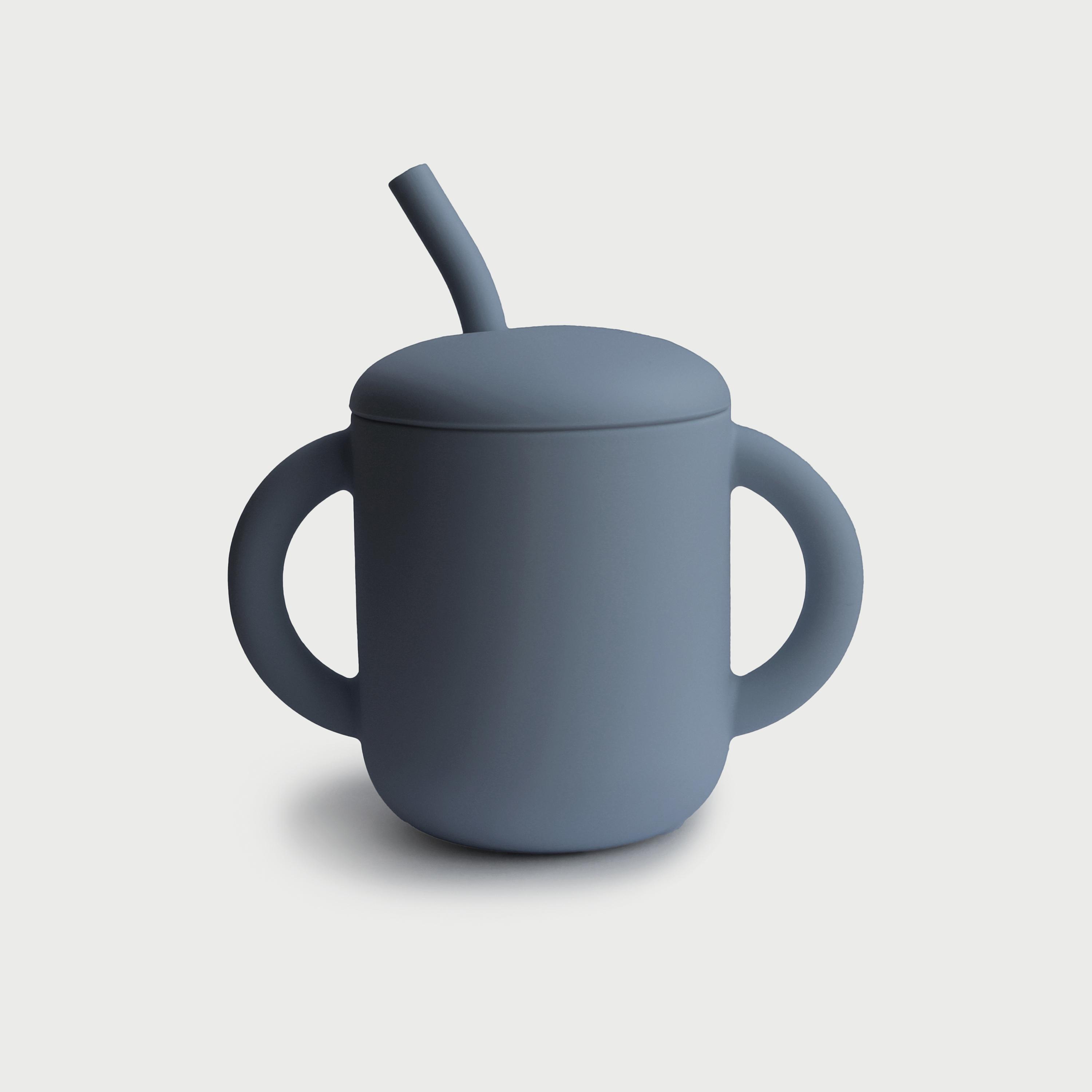 Mushie Silicone Training Cup + Straw Tradewinds-baby-feeding-mealtimeessentials-image-1