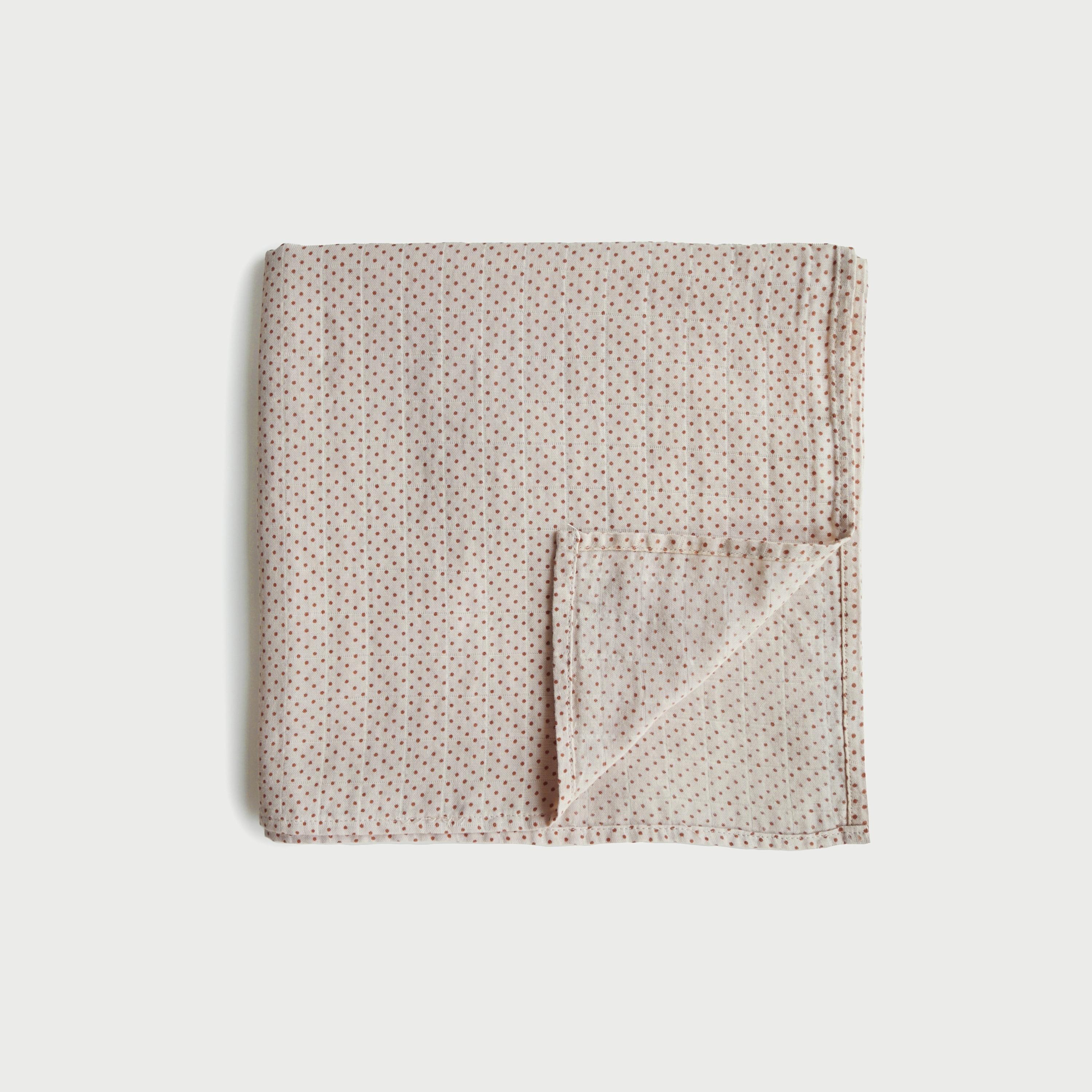 Mushie Swaddle Caramel Polka Dots-baby-nursery-blanketsandswaddles-swaddlesandsleepingbags-image-1