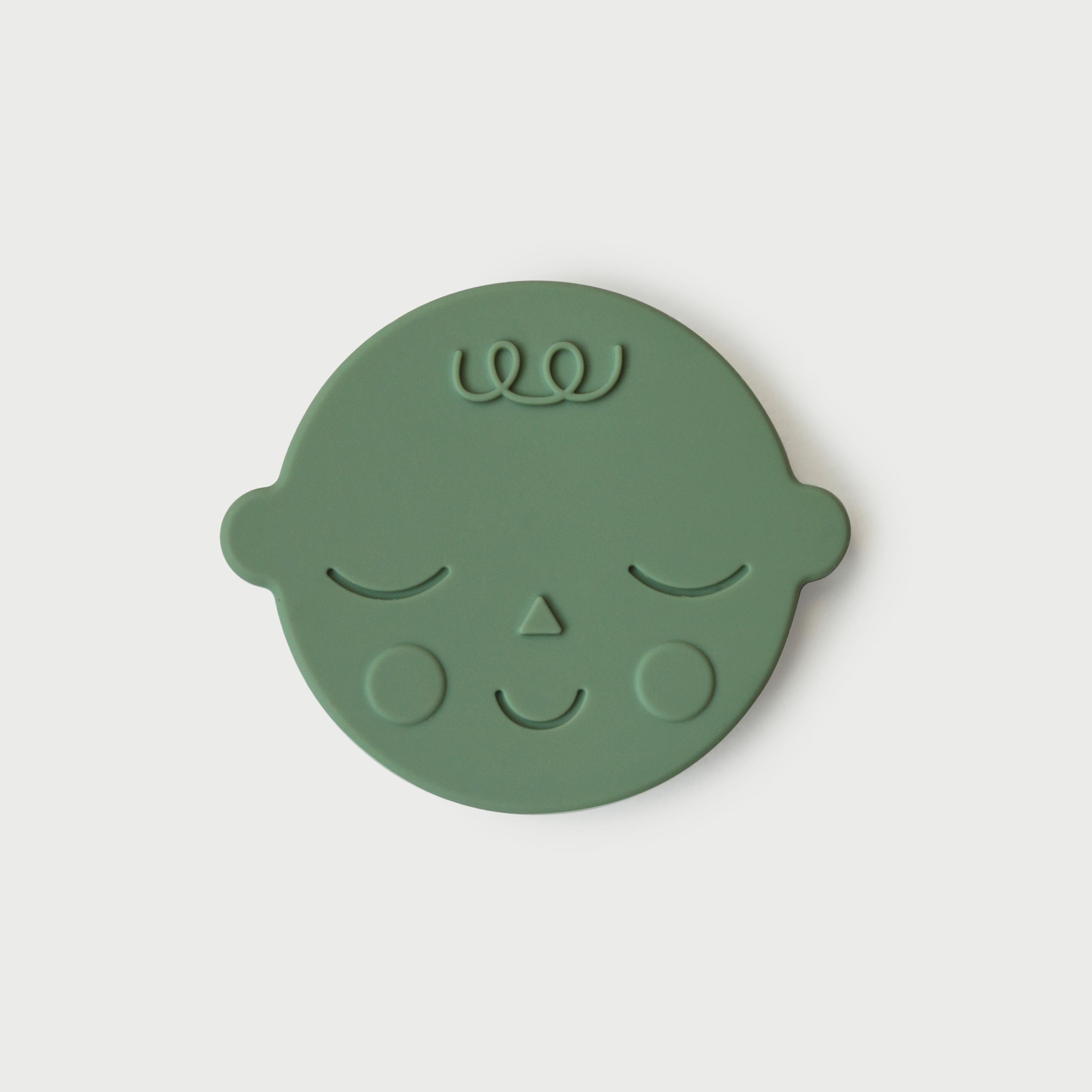 Mushie Teether Face Pistachio-baby-feeding-teethers-image-1