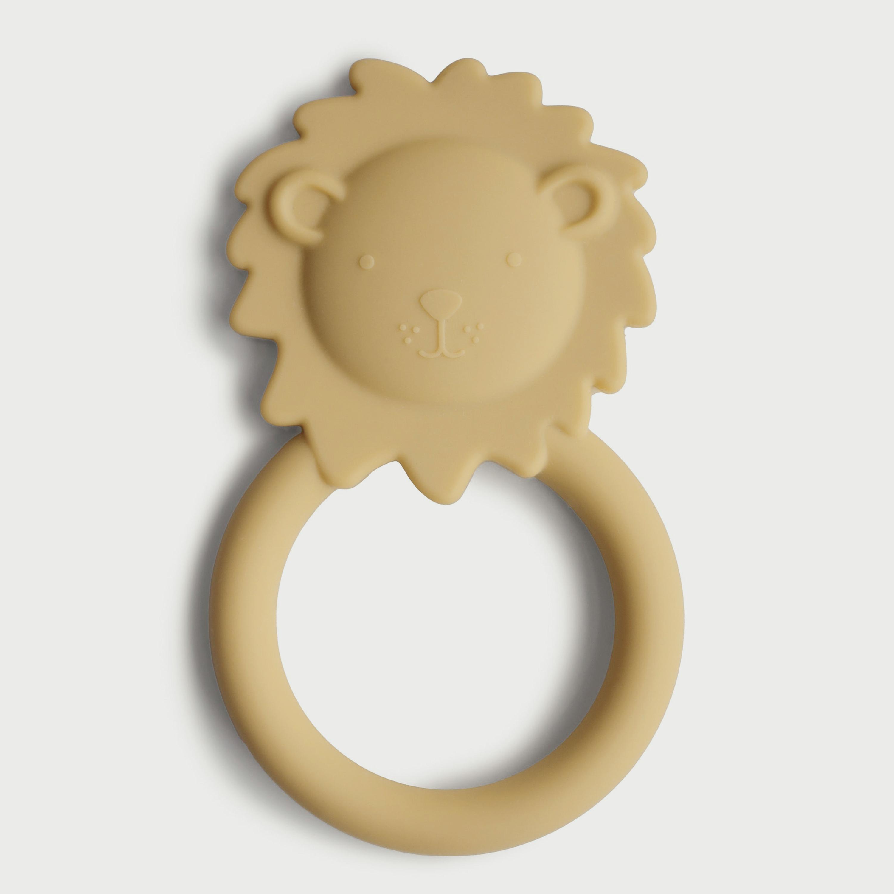 Mushie Teether Lion Soft Yellow-baby-feeding-teethers-image-1