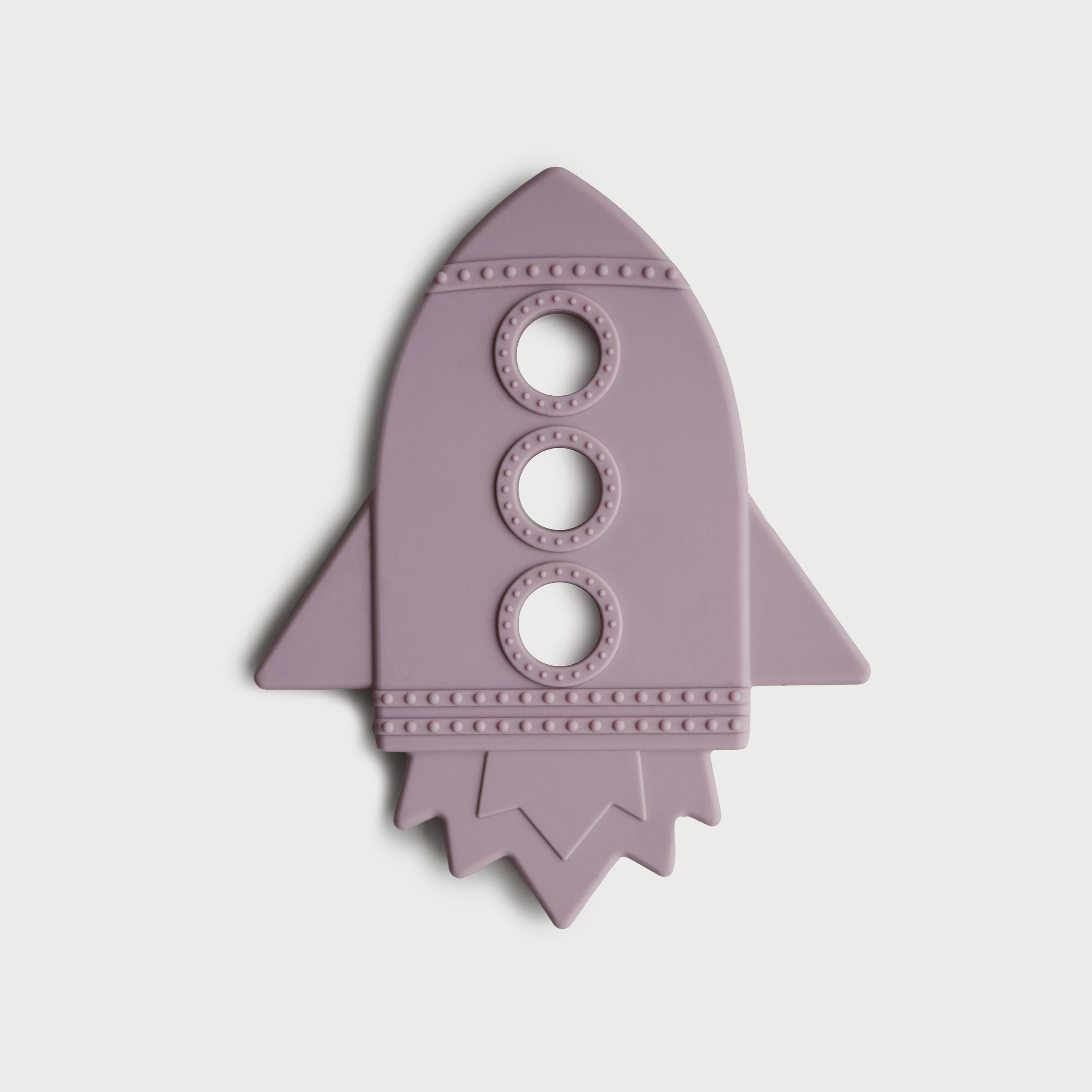 Mushie Teether Rocket Soft Lilac-baby-feeding-teethers-image-1