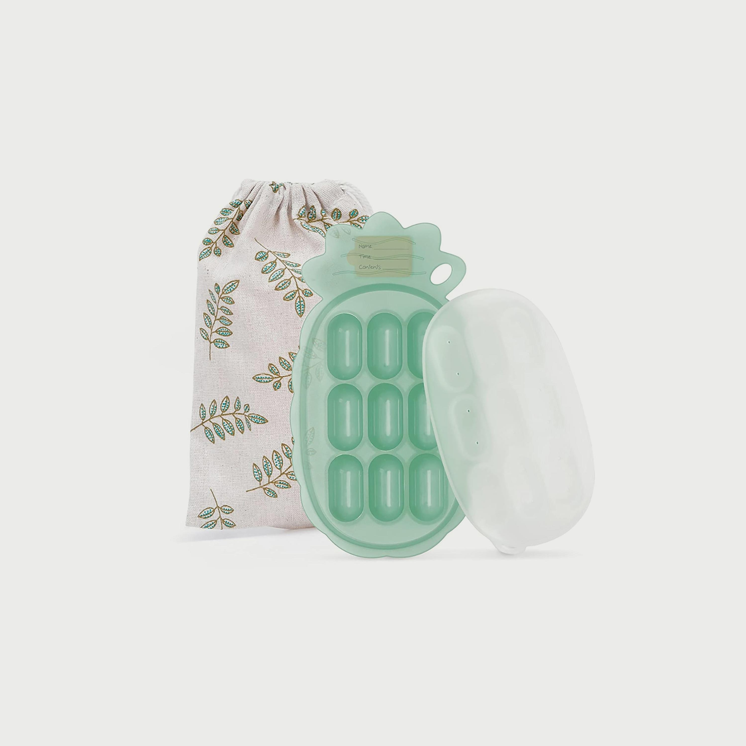 Haakaa Silicone Pineapple Nibble Tray, Pea Green-baby-feeding-mealtimeessentials-image-1