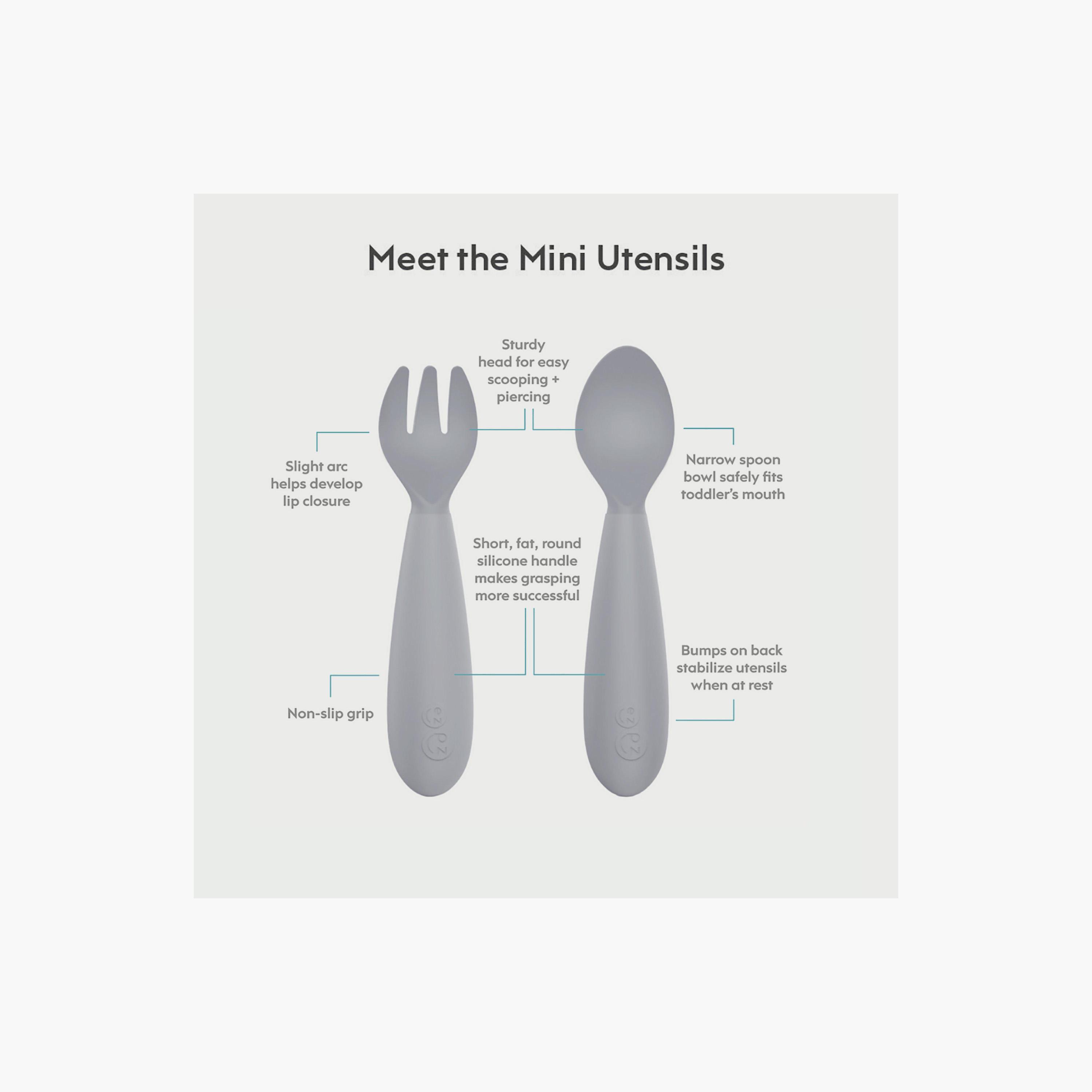 ezpz Developmental Utensil Set, Pewter-baby-feeding-mealtimeessentials-image-10