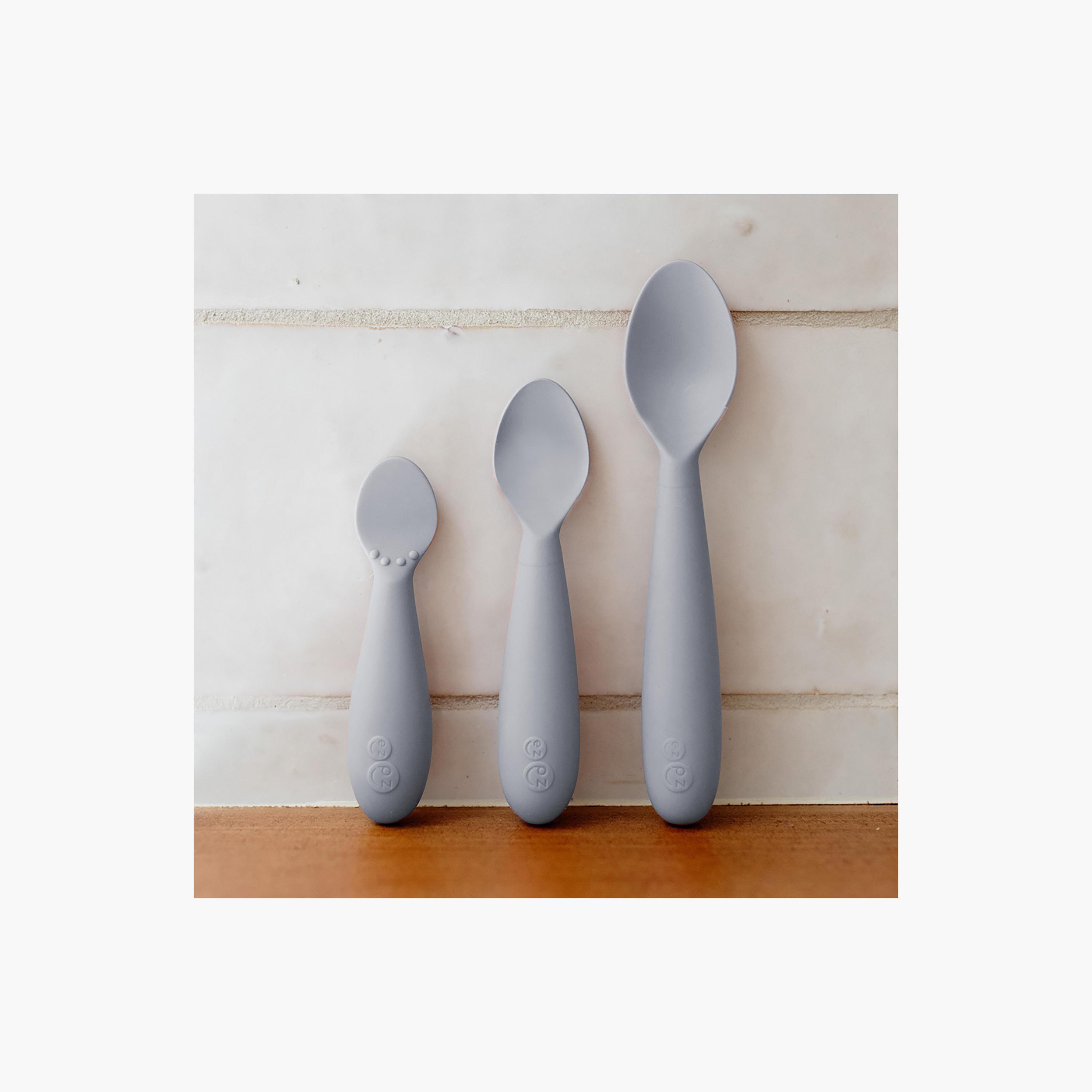 ezpz Developmental Utensil Set, Pewter-baby-feeding-mealtimeessentials-image-7