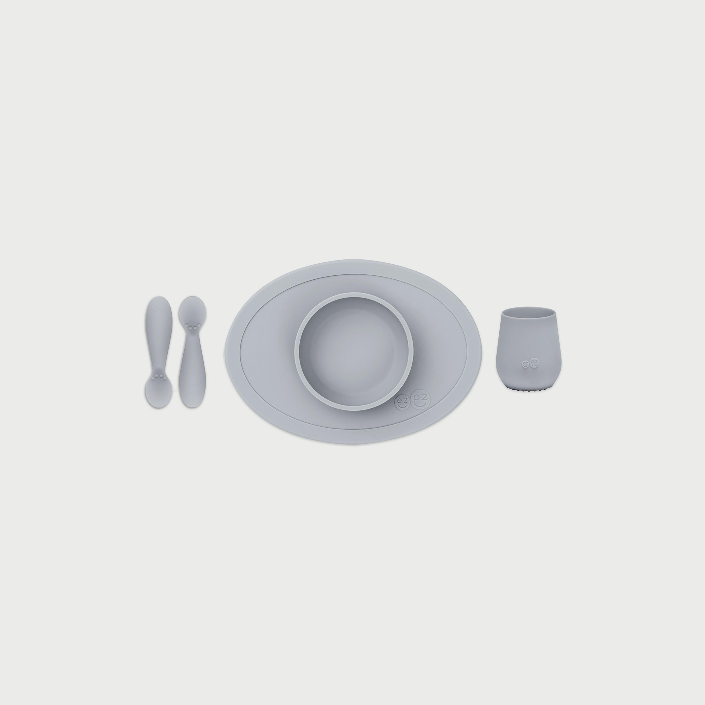 مجموعة الطعام الاولي من إيزي بيزي، رمادي-baby-feeding-mealtimeessentials-image-1