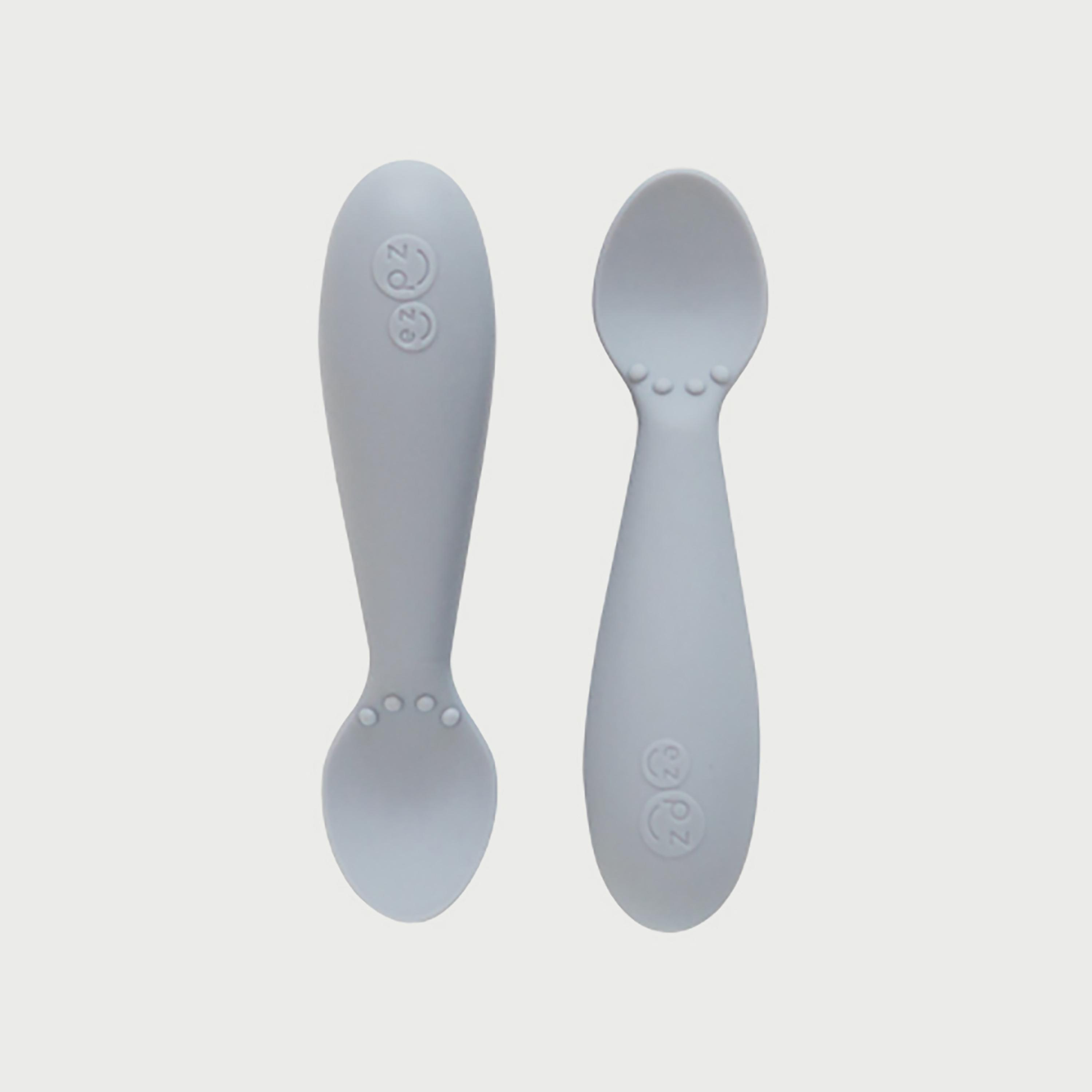 طقم ملاعق صغيرة قطعتين من إيزي بيزي، رمادي-baby-feeding-mealtimeessentials-image-1