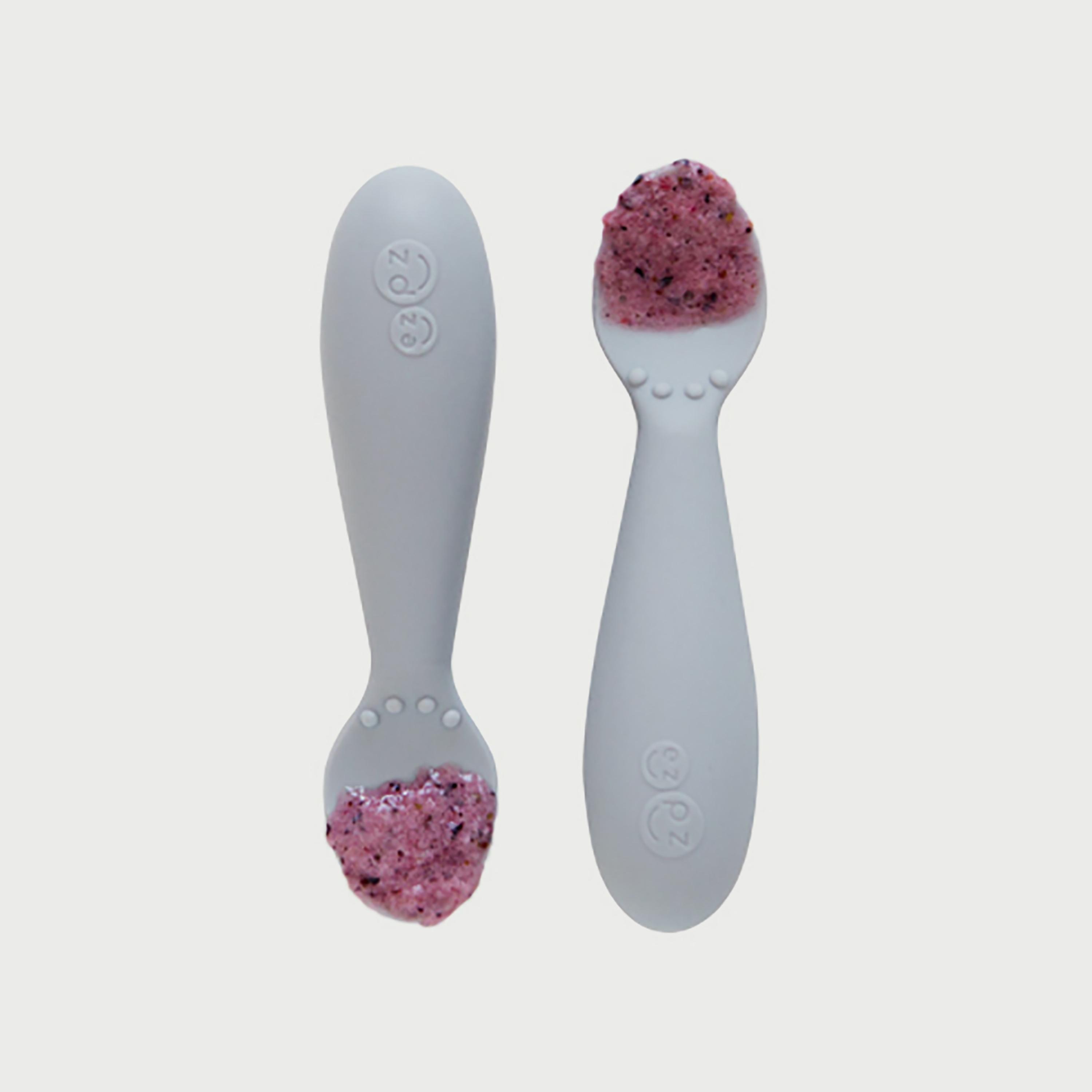 طقم ملاعق صغيرة قطعتين من إيزي بيزي، رمادي-baby-feeding-mealtimeessentials-image-2