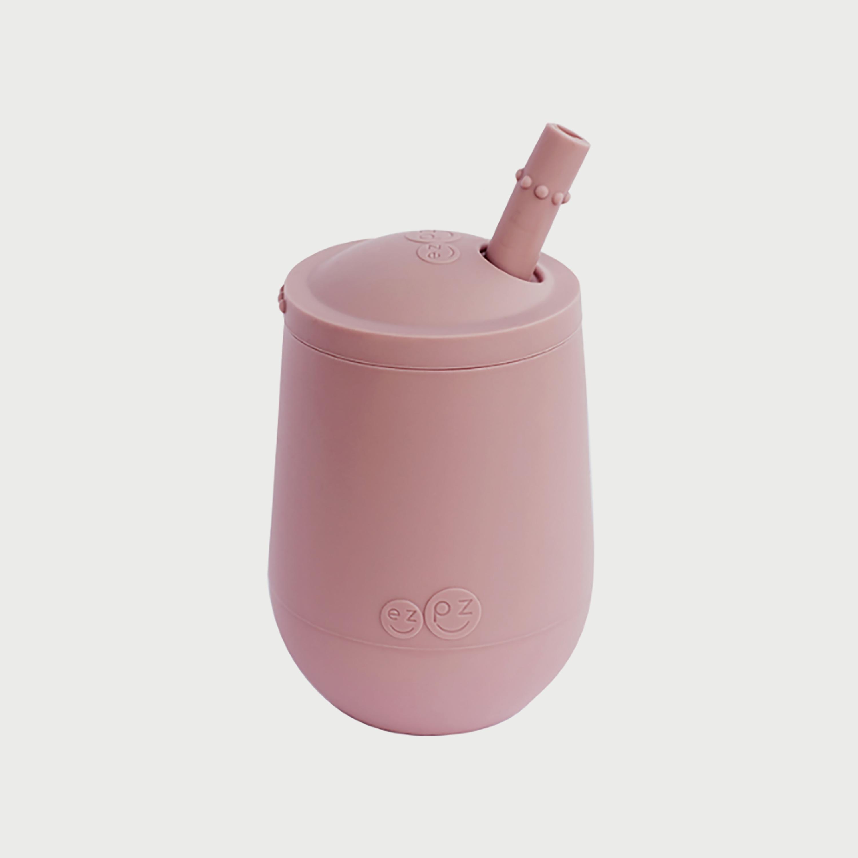 ezpz Mini Cup & Straw Training System, Blush-baby-feeding-mealtimeessentials-image-1