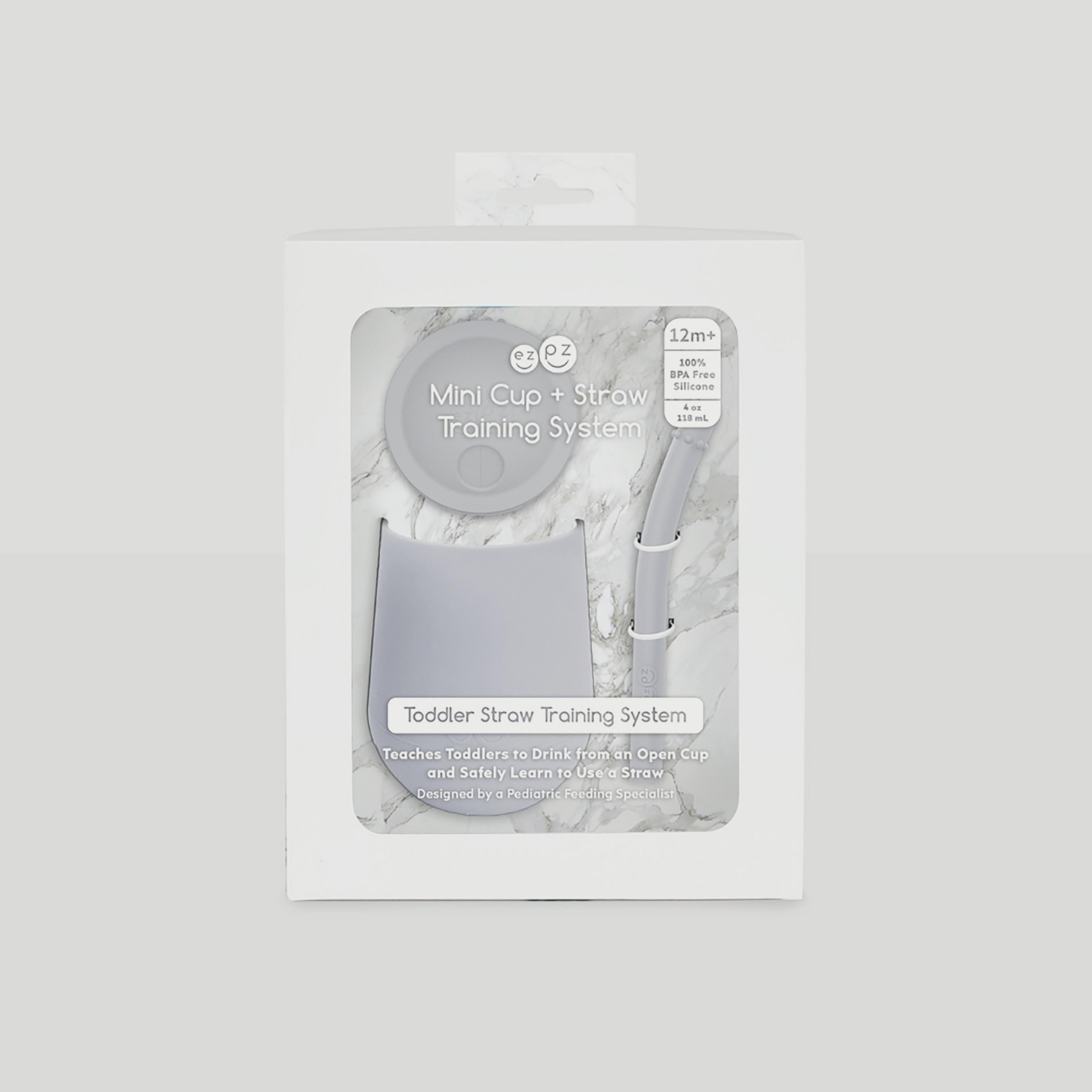 ezpz Mini Cup & Straw Training System, Pewter-baby-feeding-mealtimeessentials-image-2