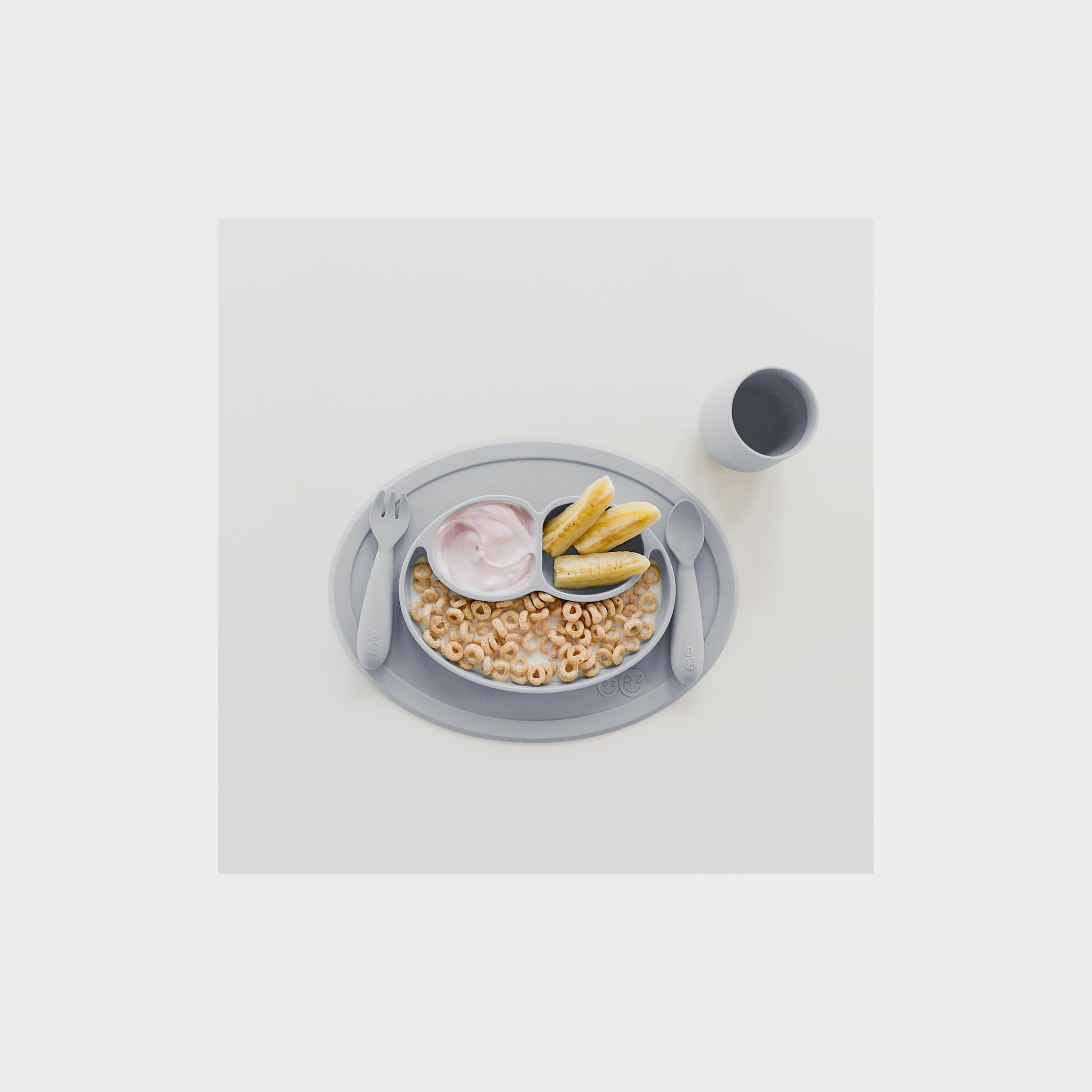 ezpz Mini Feeding Set, Pewter-baby-feeding-mealtimeessentials-image-2