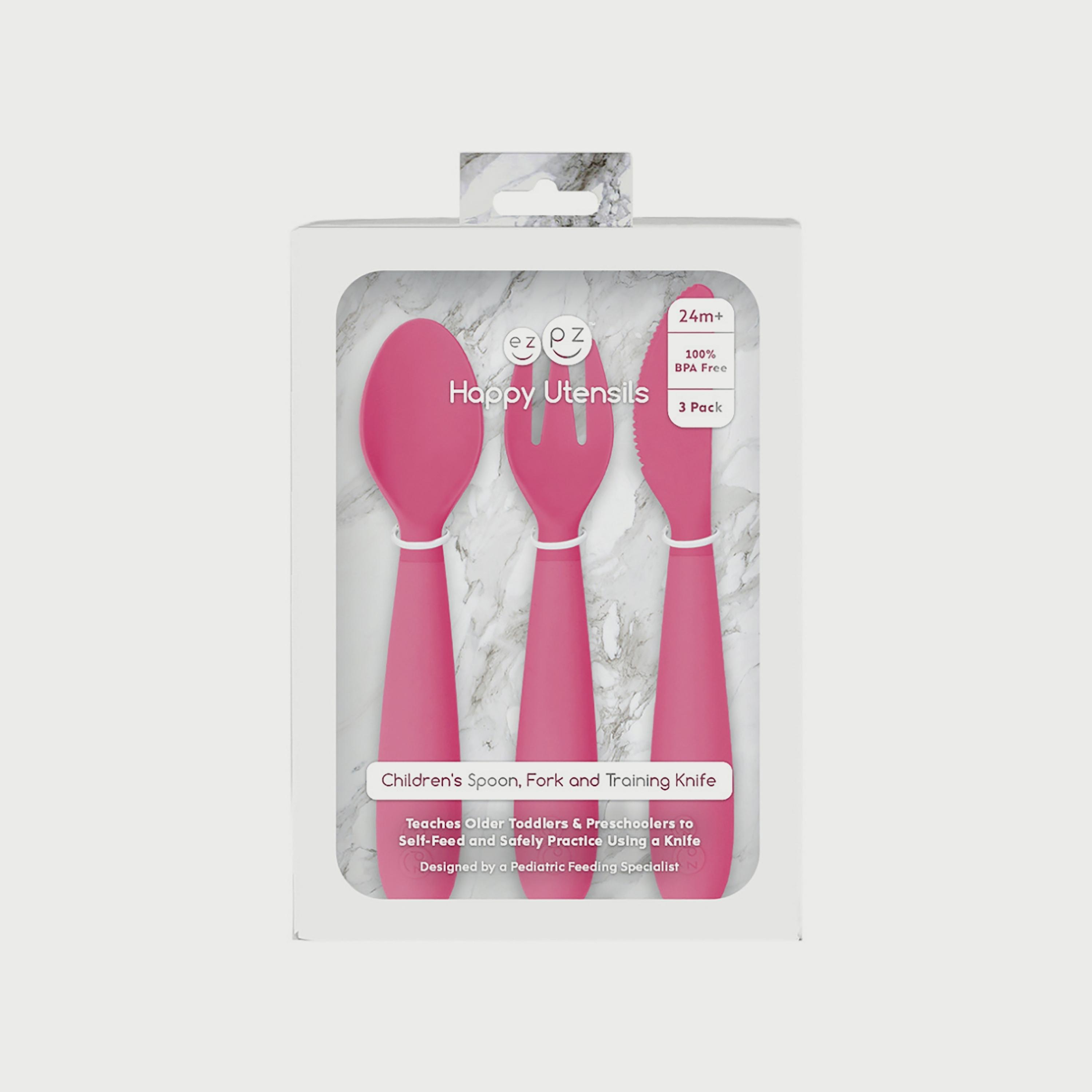 أدوات طعام هابي من إيزي بيزي، وردي-baby-feeding-mealtimeessentials-image-2
