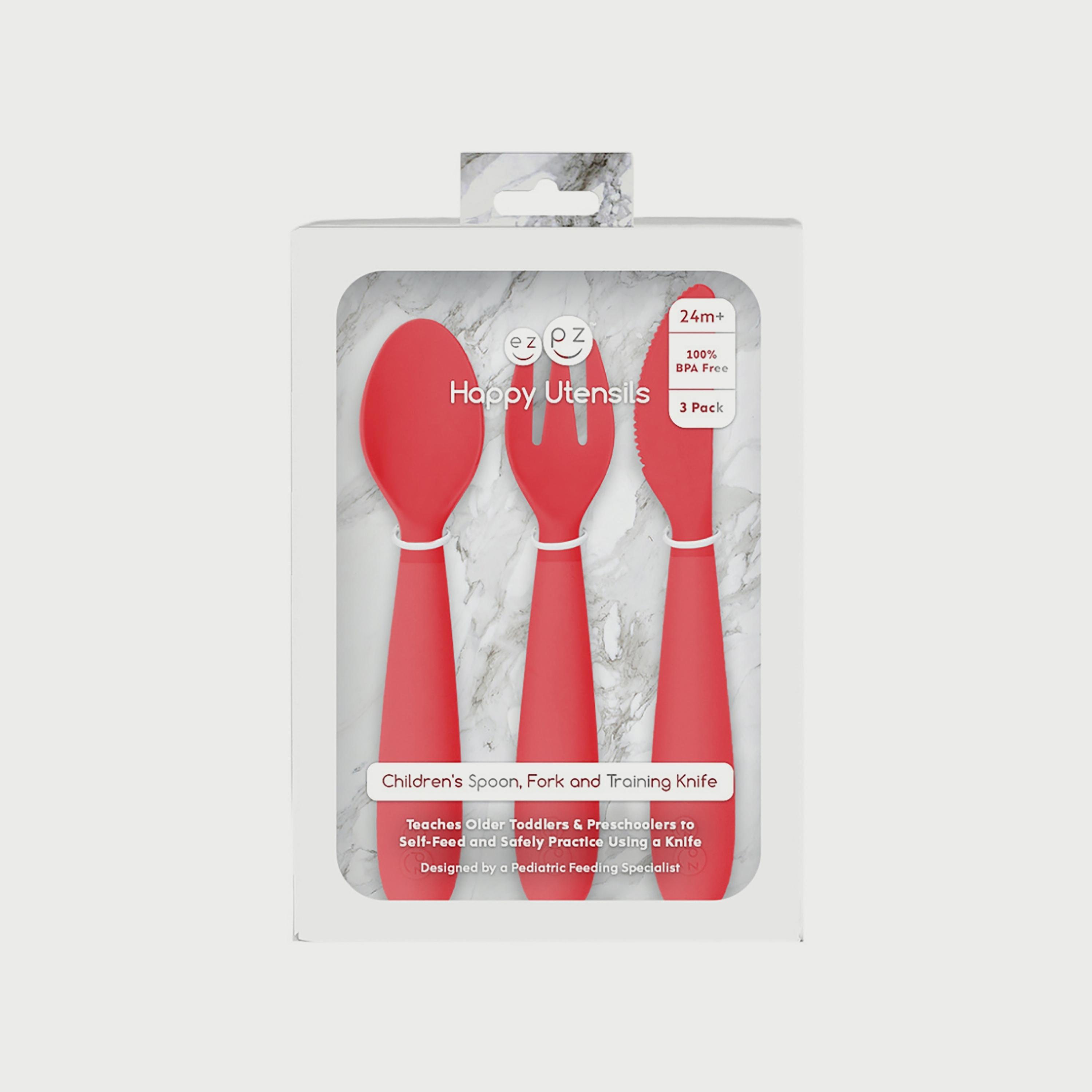 ezpz Happy Utensils, Coral-baby-feeding-mealtimeessentials-image-2