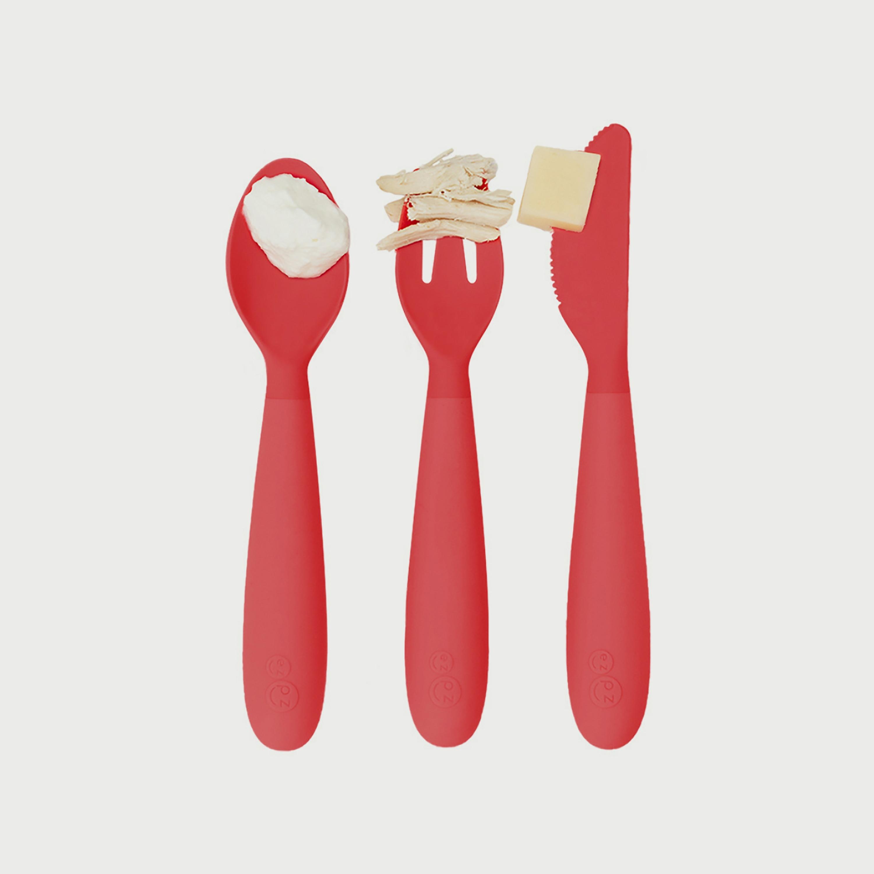 ezpz Happy Utensils, Coral-baby-feeding-mealtimeessentials-image-3