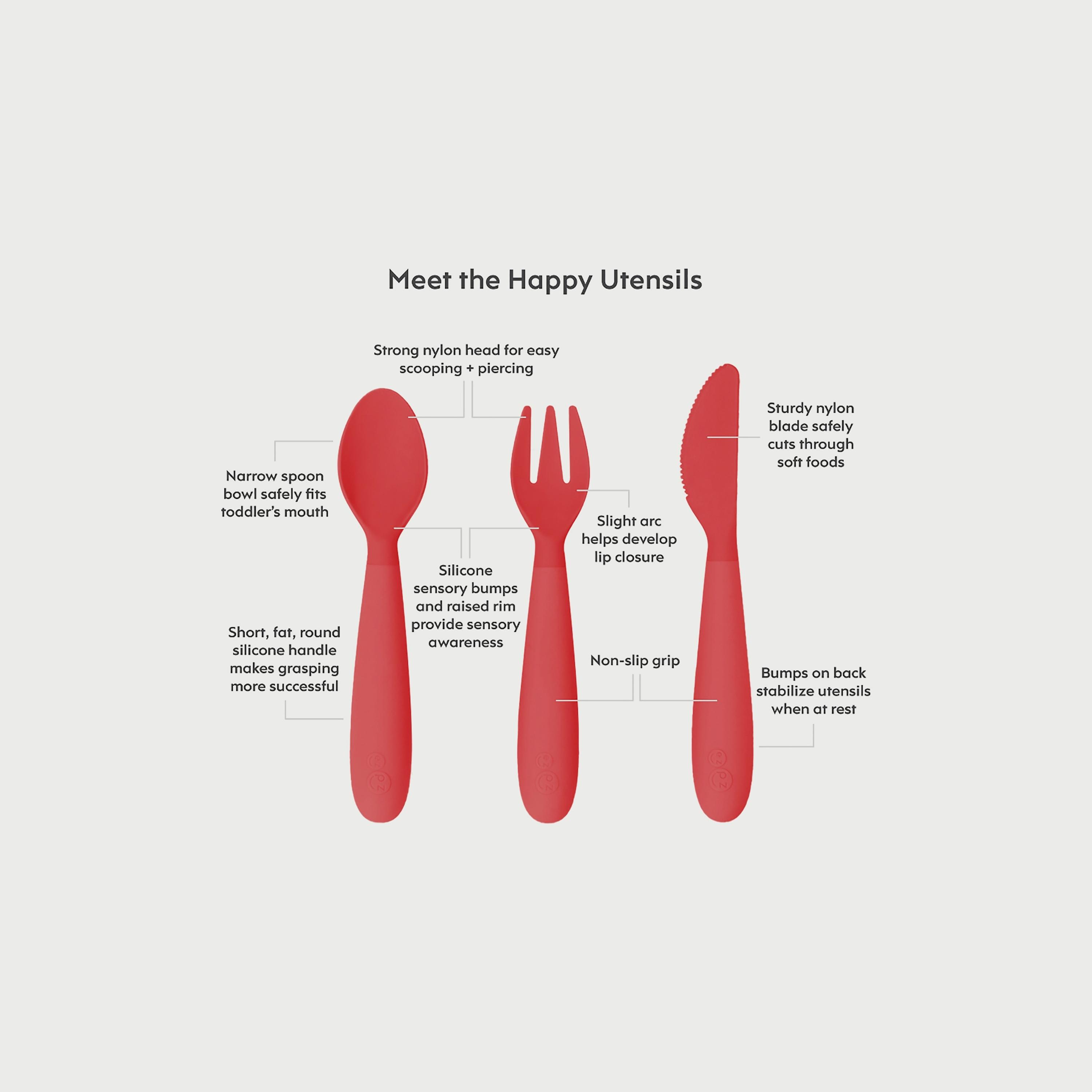 ezpz Happy Utensils, Coral-baby-feeding-mealtimeessentials-image-4