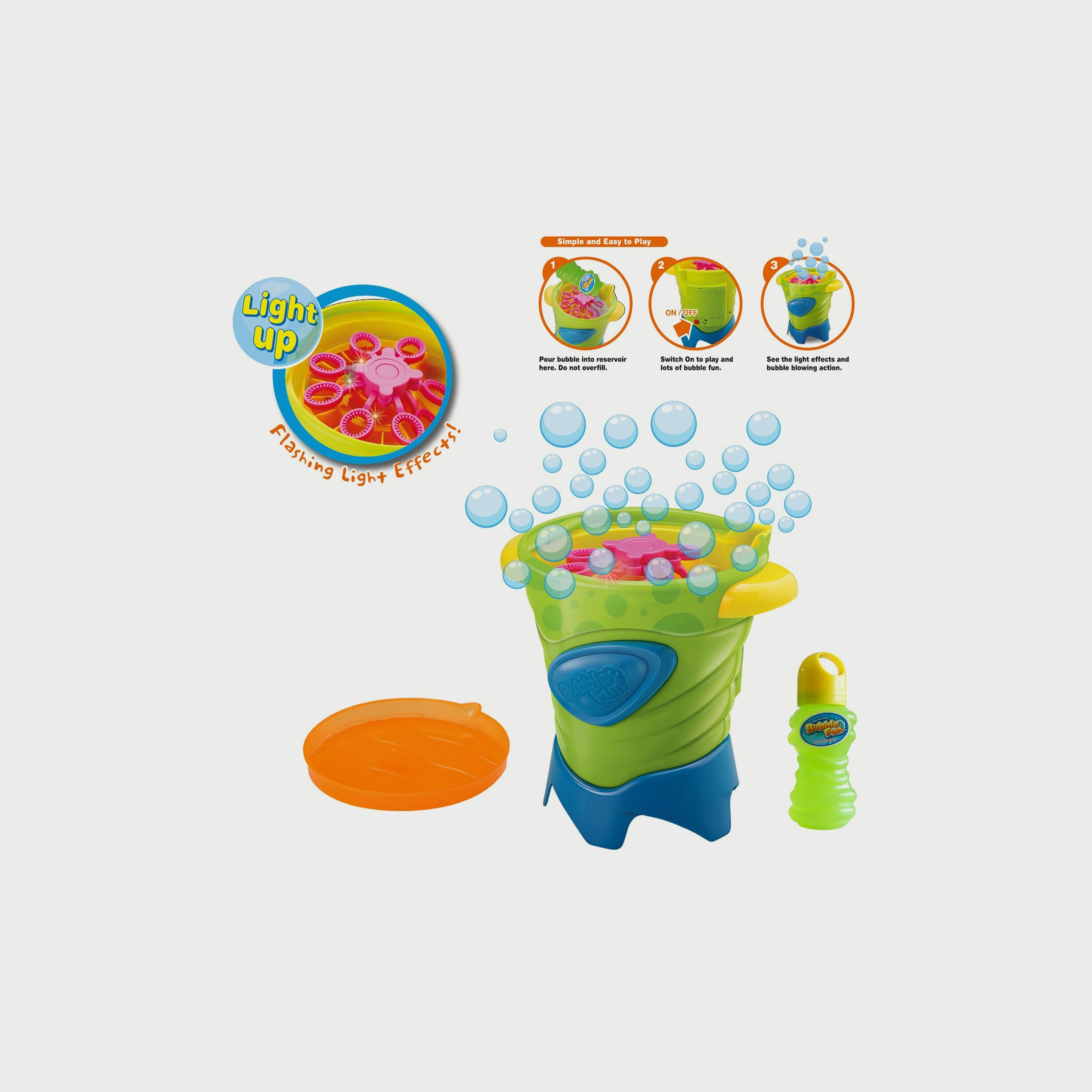 Power Joy Bubble Fun Bubble Fountain Lights Up With 4oz Bubble Solution, Battery Operated-toys-outdoor-poolandbeach-waterandbubbleguns-image-2